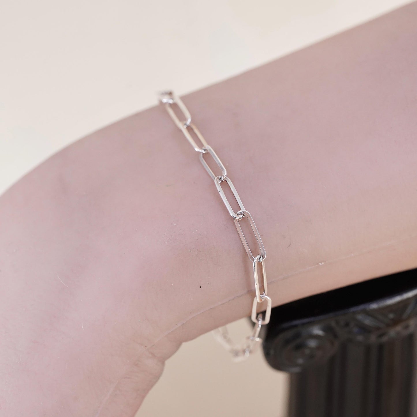 6.75”, vintage Dyadema Italian sterling silver bracelet, 925 elongated chains
