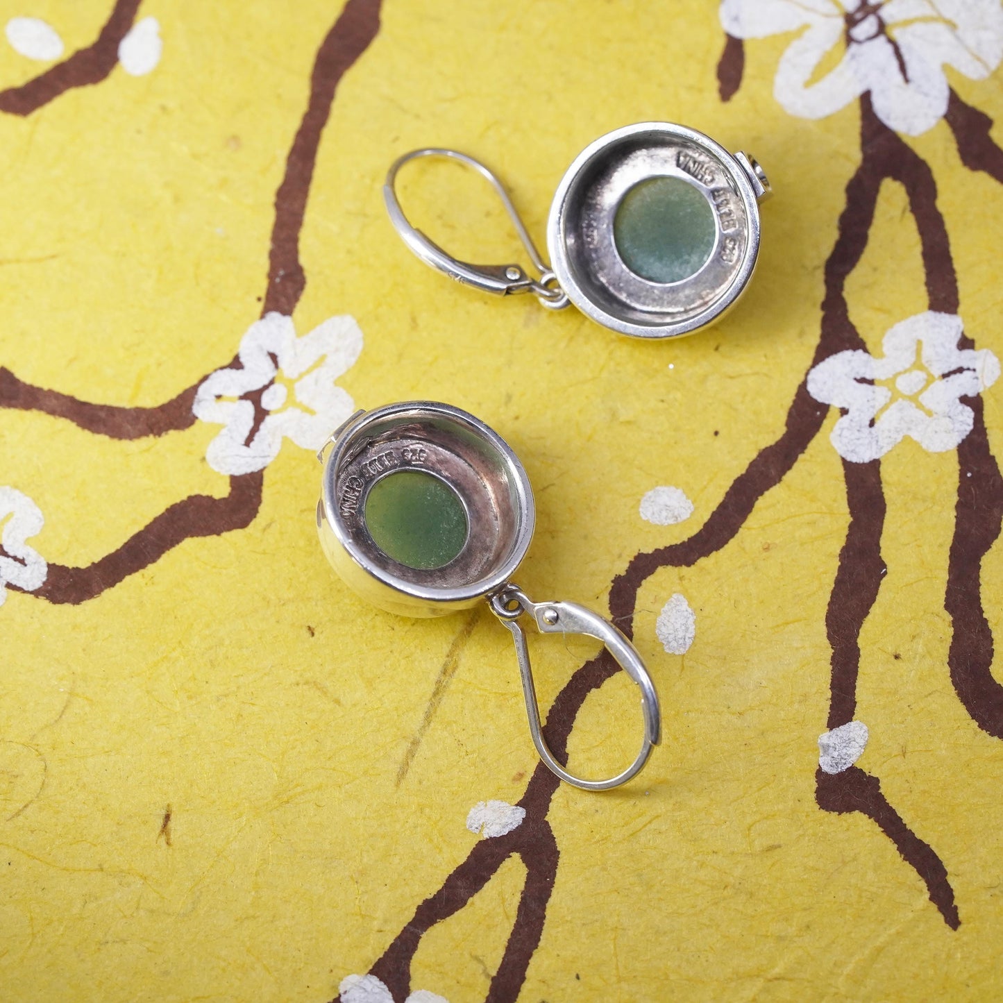 Vintage Elle Sterling 925 silver earrings with teardrop smoky topaz and ruby
