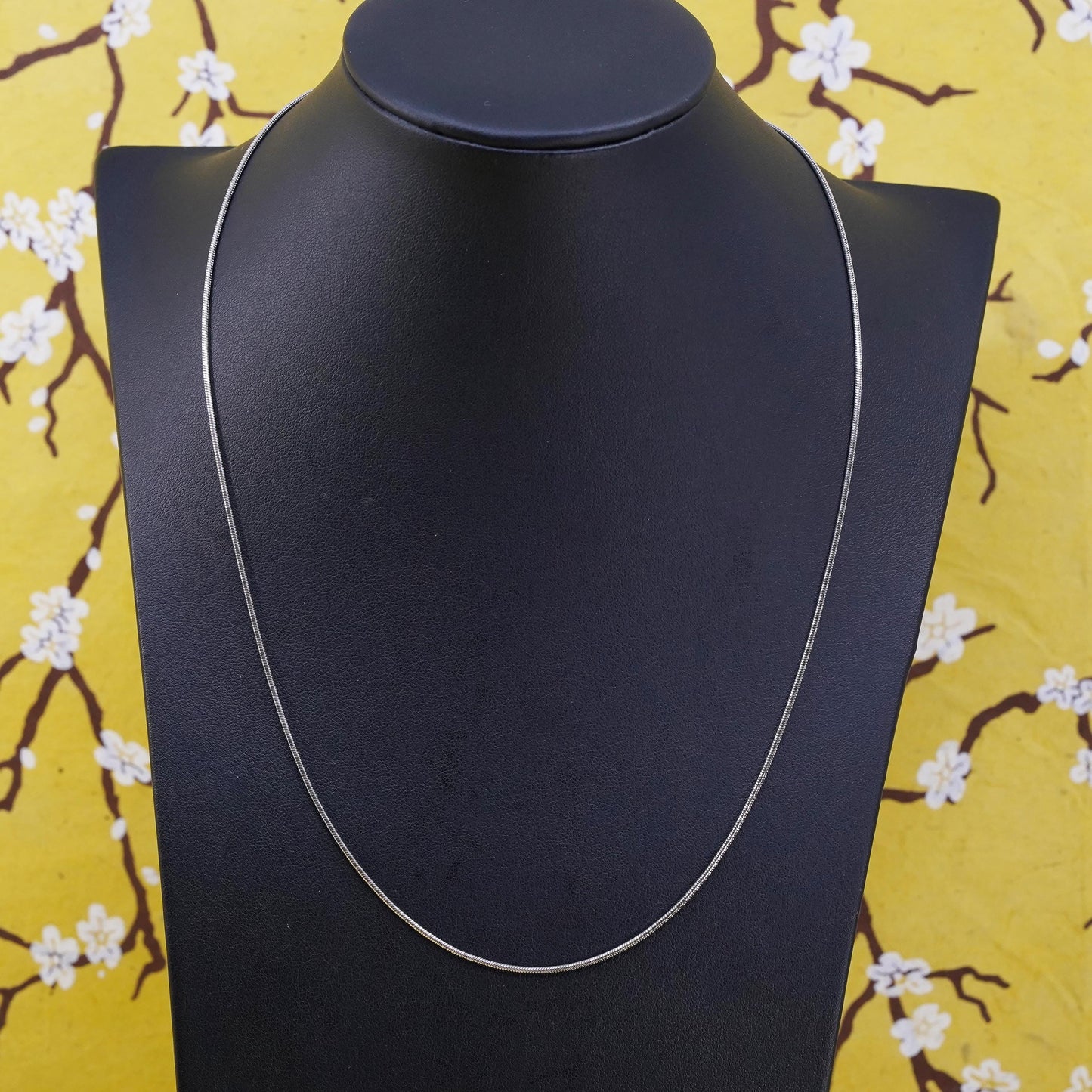 20" 1mm, vintage Italy Sterling silver snake chain, Italy 925 necklace