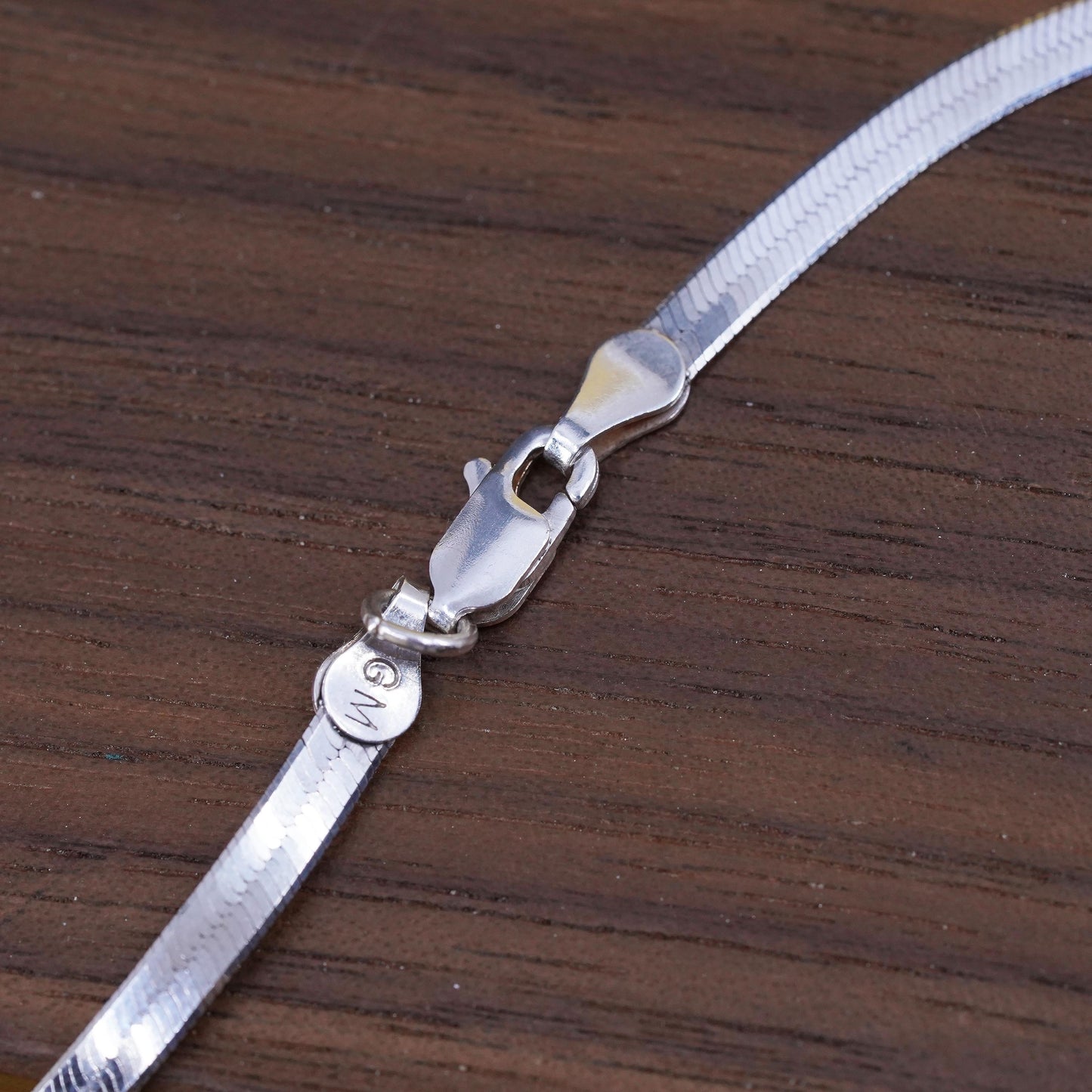 24”, 4mm, vintage Italian Sterling silver herringbone chain, 925 necklace