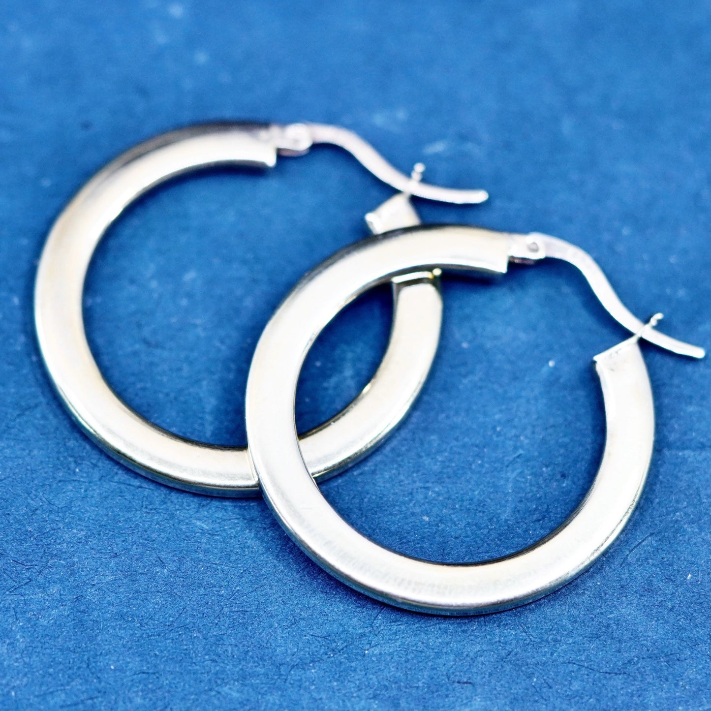 1.25”, vermeil gold filled Sterling 925 silver flatten hoop earrings, huggie