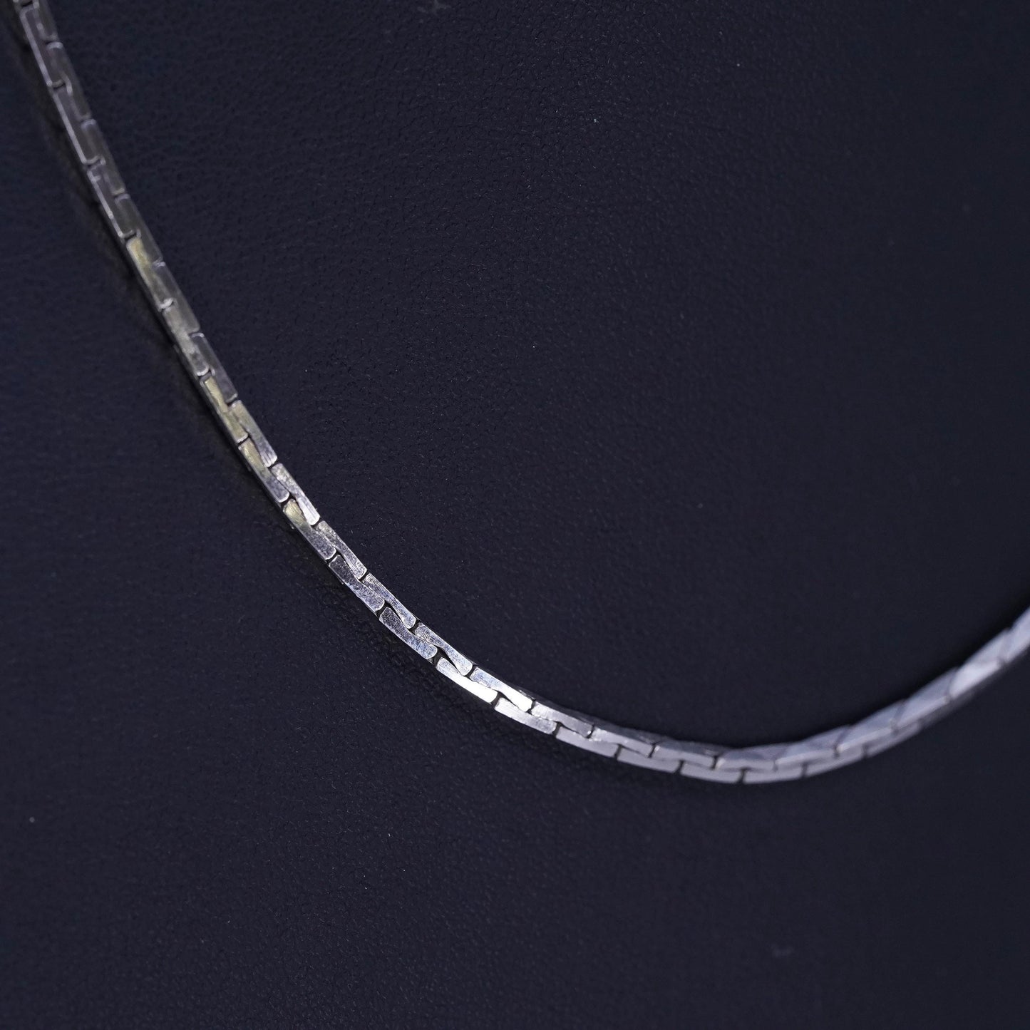 18” 2mm, vintage Italian Sterling 925 silver textured snake chain necklace