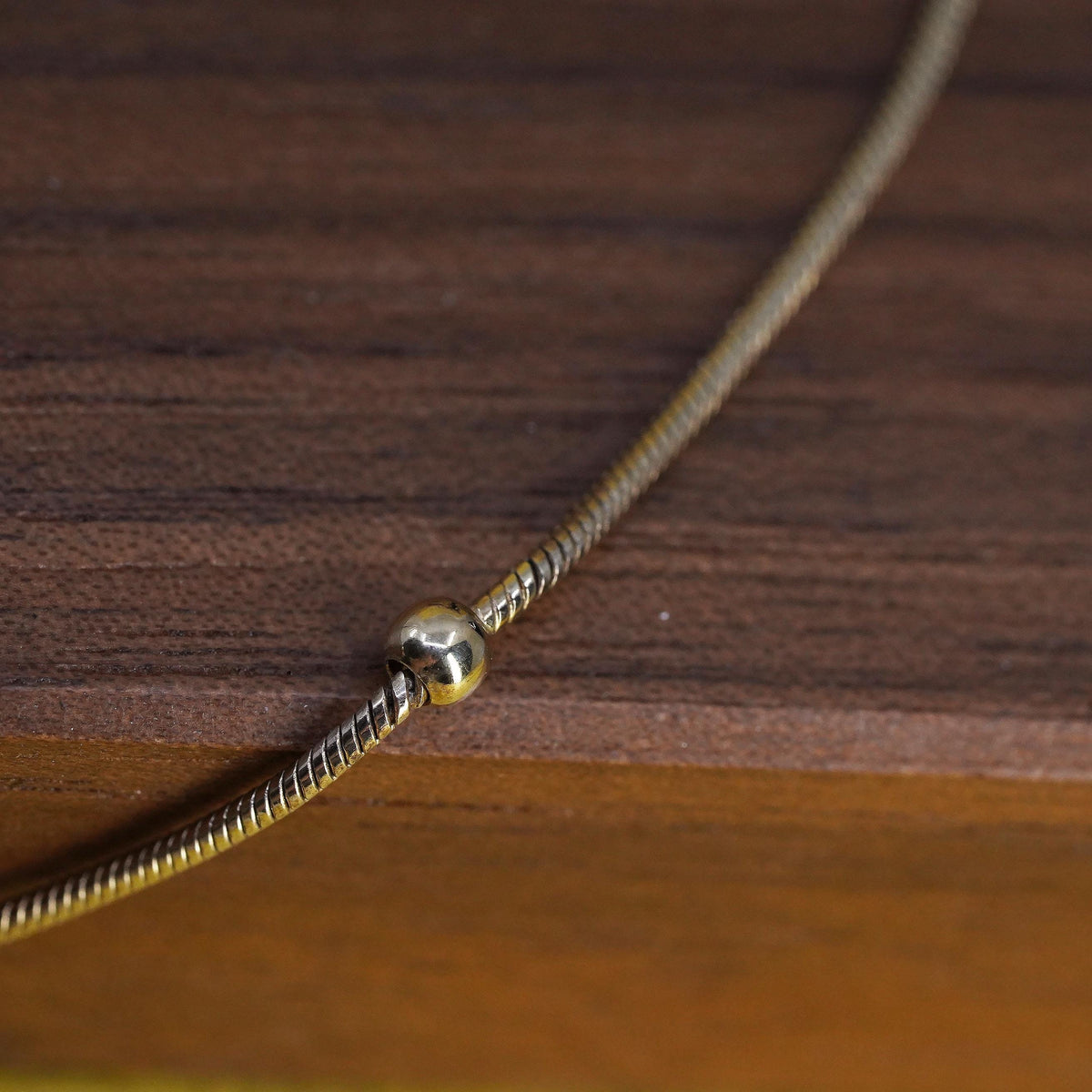9.25", Italian gold over Sterling silver bracelet, 925 snake chain anklet beads