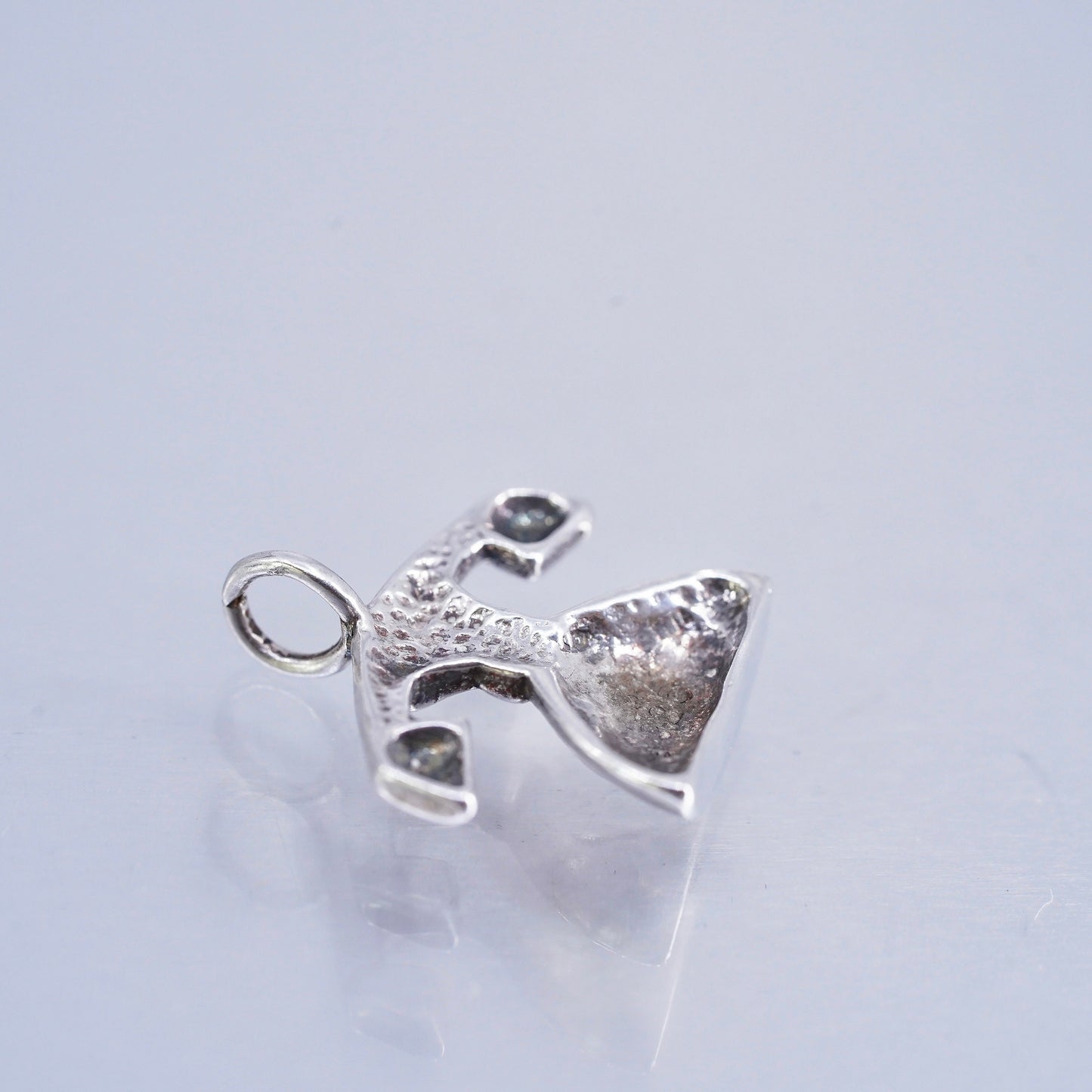 Vintage Sterling silver handmade charm, 925 old fashion telephone