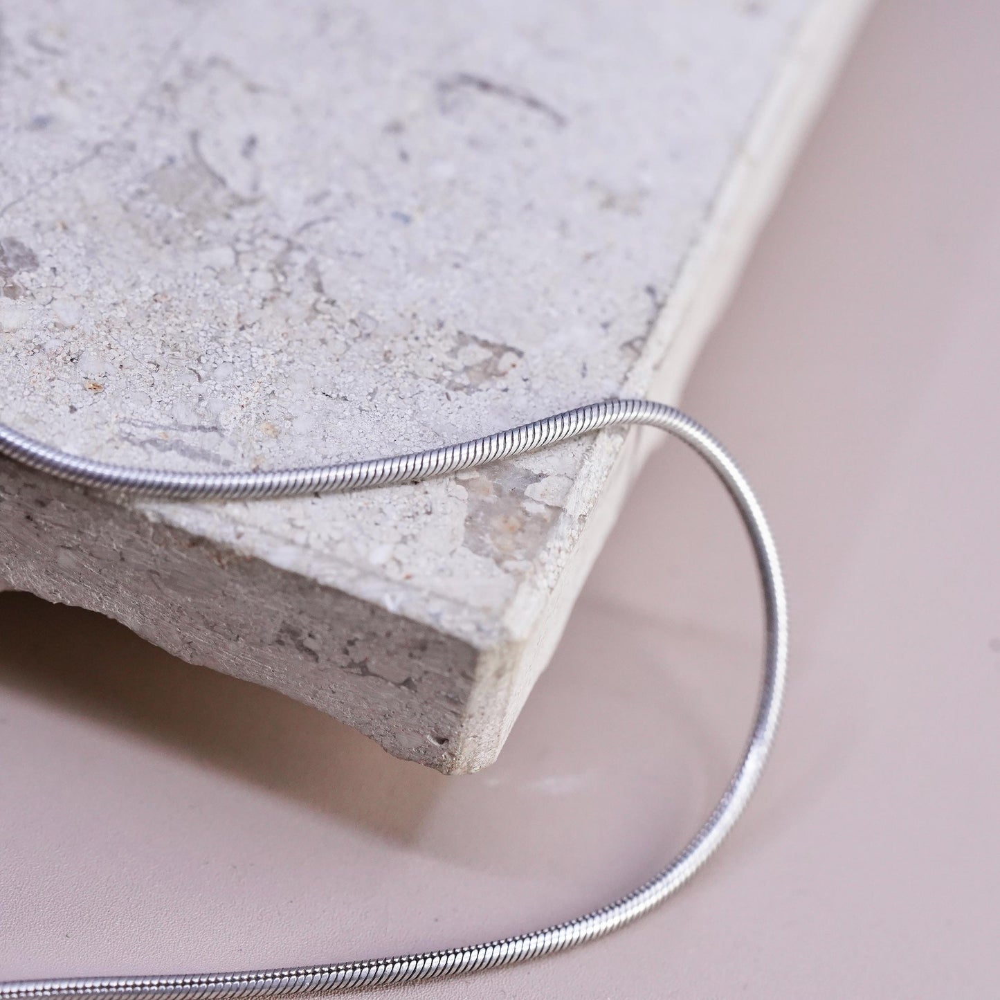 18" 1.6mm, vintage Mexican Sterling silver handmade necklace, 925 snake chain