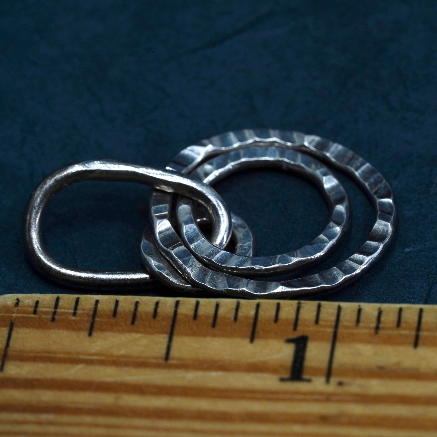 vintage Sterling silver handmade pendant, 925 multi circle pendant