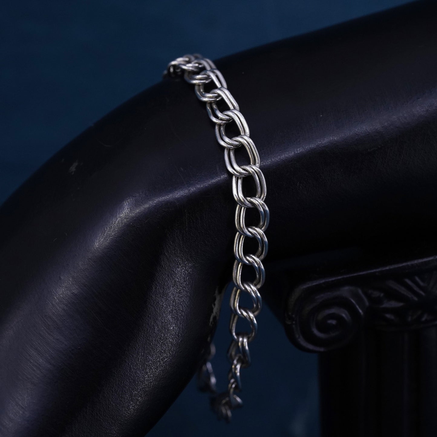6.75", Sterling silver handmade bracelet, 925 curb link chain, men's bracelet
