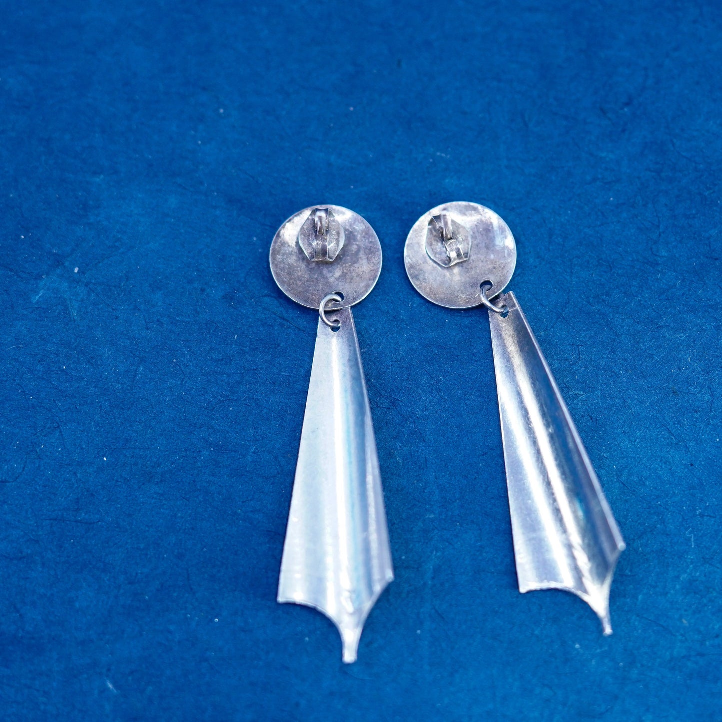 signed southwestern sterling 925 silver handmade earrings with turquoise bead