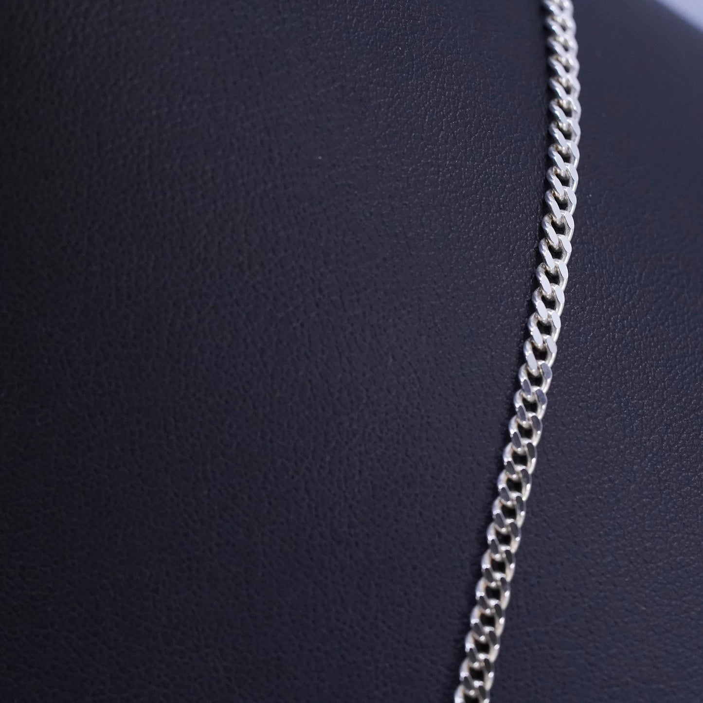26", 3mm, vintage Sterling silver handmade necklace, 925 curb chain