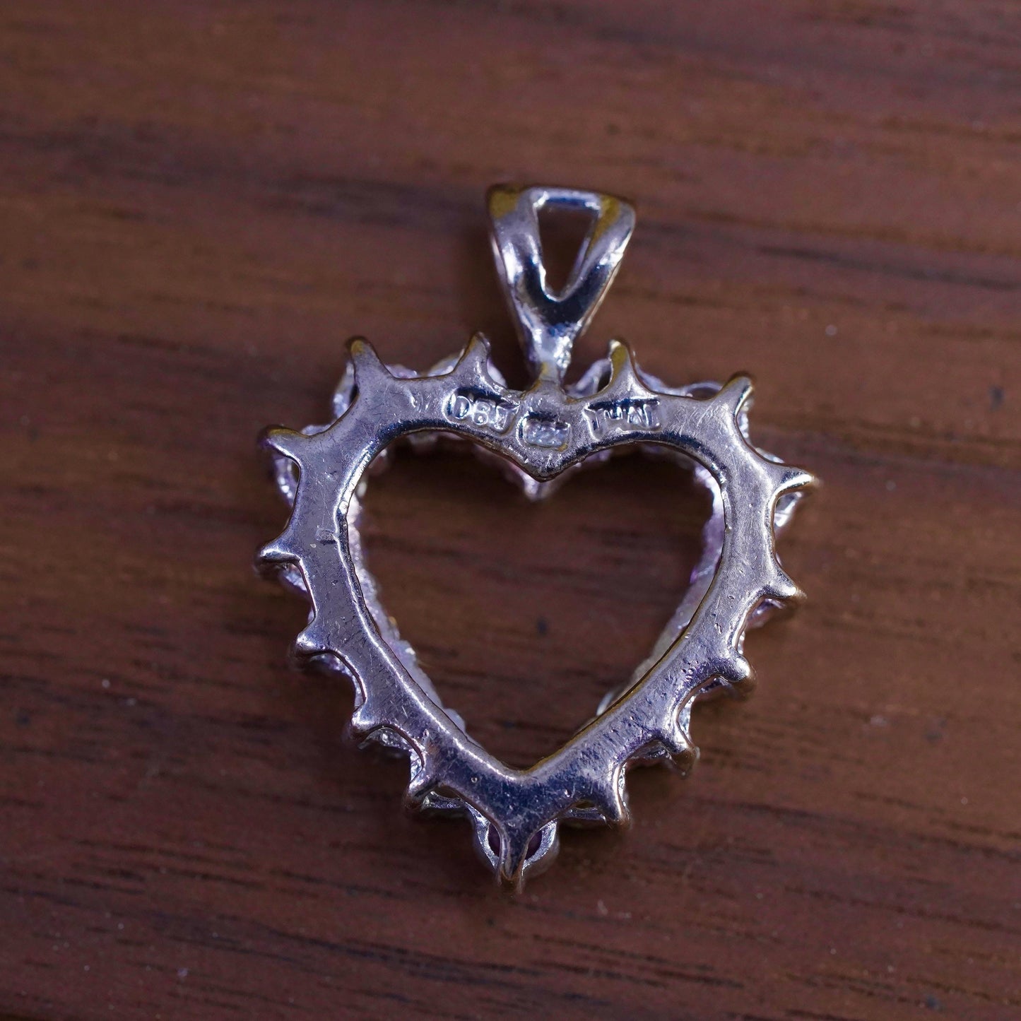 Sterling silver multi color pendant, 925 heart amethyst topaz citrine peridot