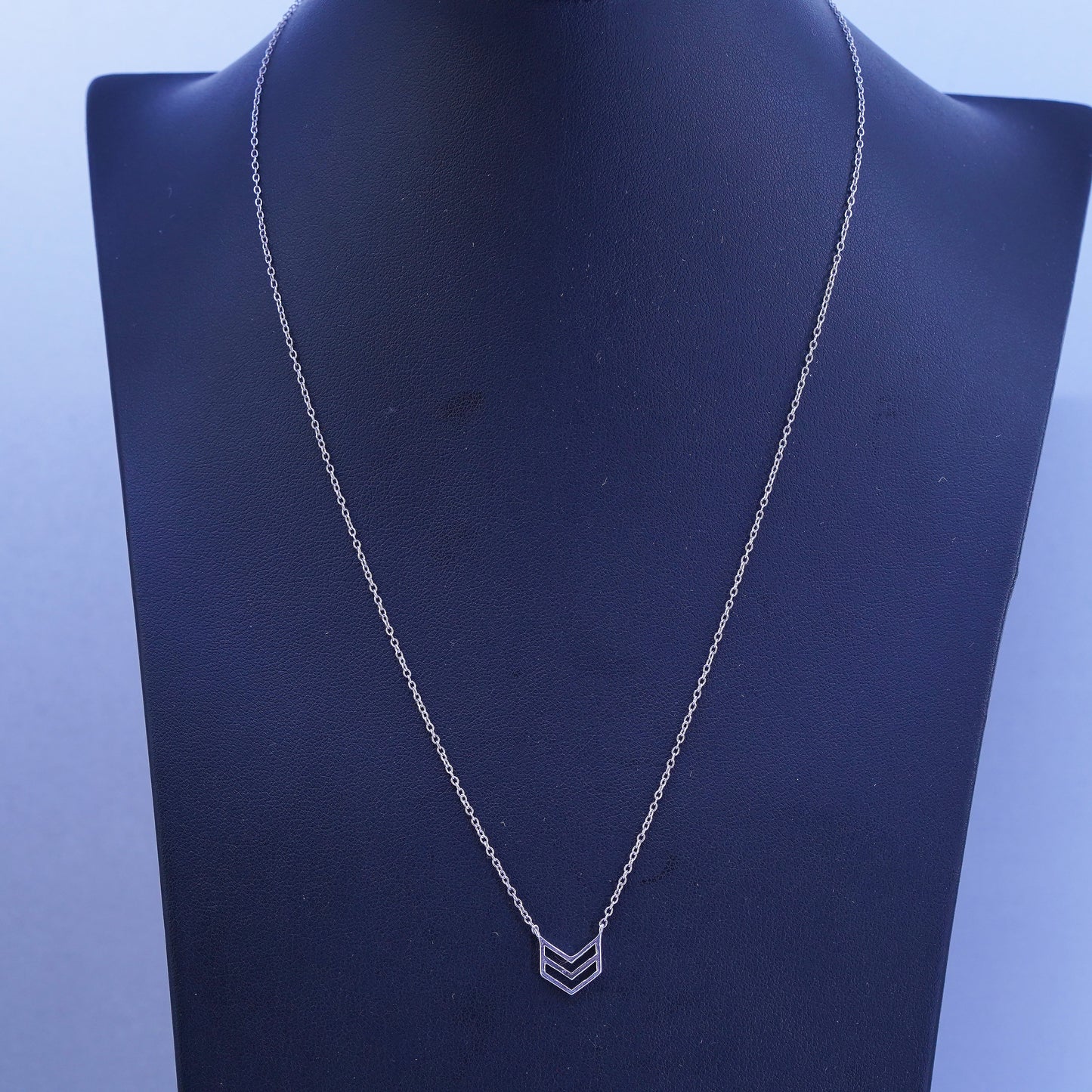 16+2”, vintage Sterling 925 silver handmade circle necklace with arrow pendant