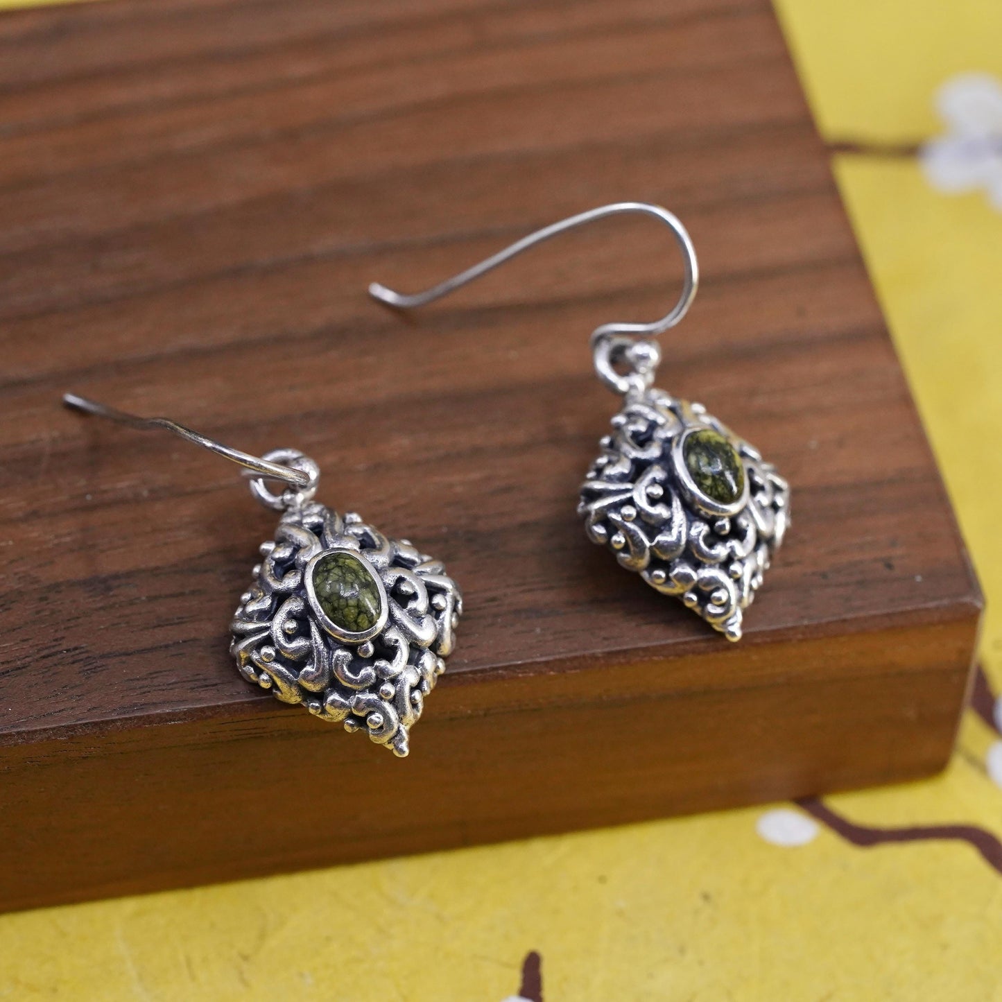 Southwestern Barse Sterling 925 silver handmade filigree earrings w/ turquoise