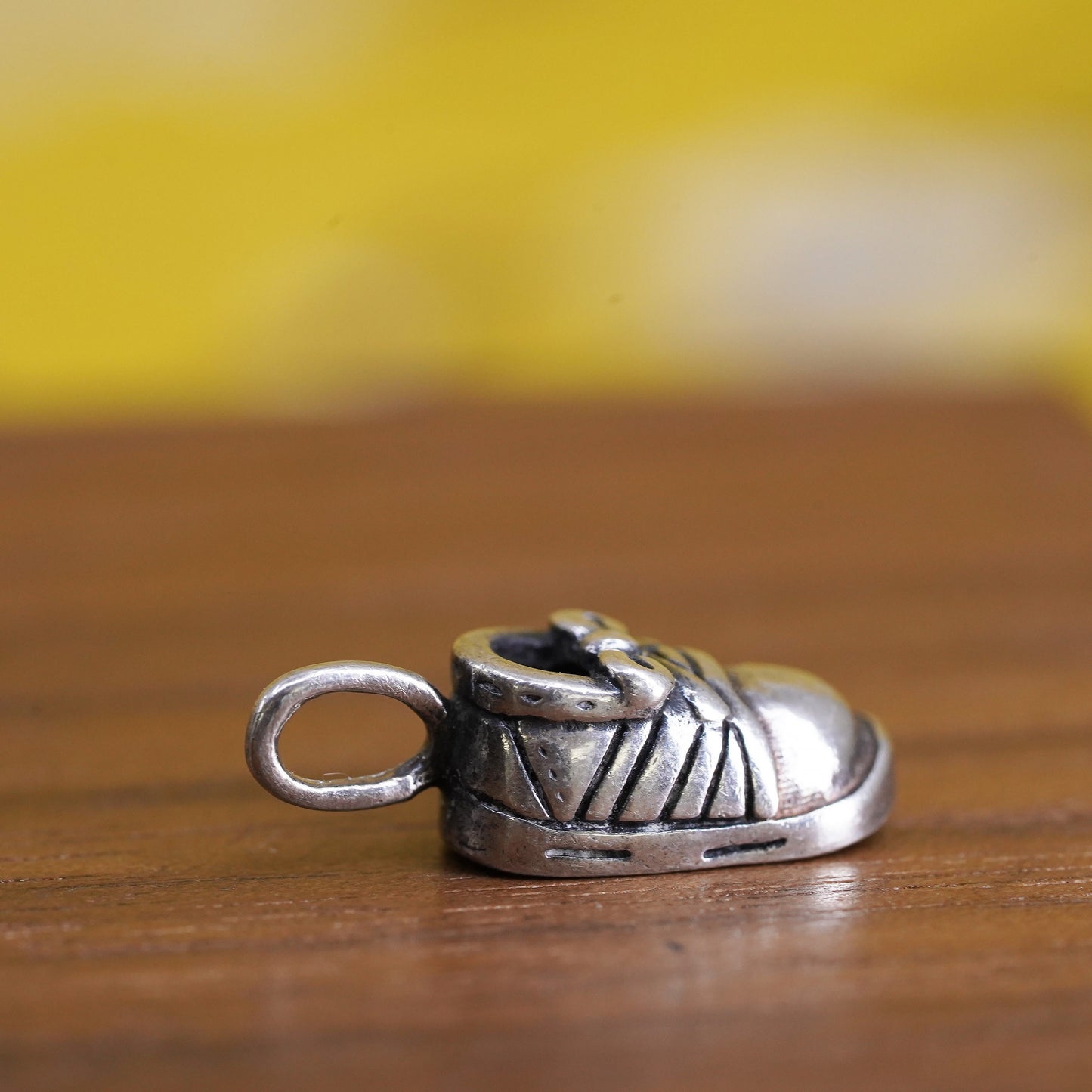 Vintage Sterling silver handmade pendant, 925 baby shoes charm