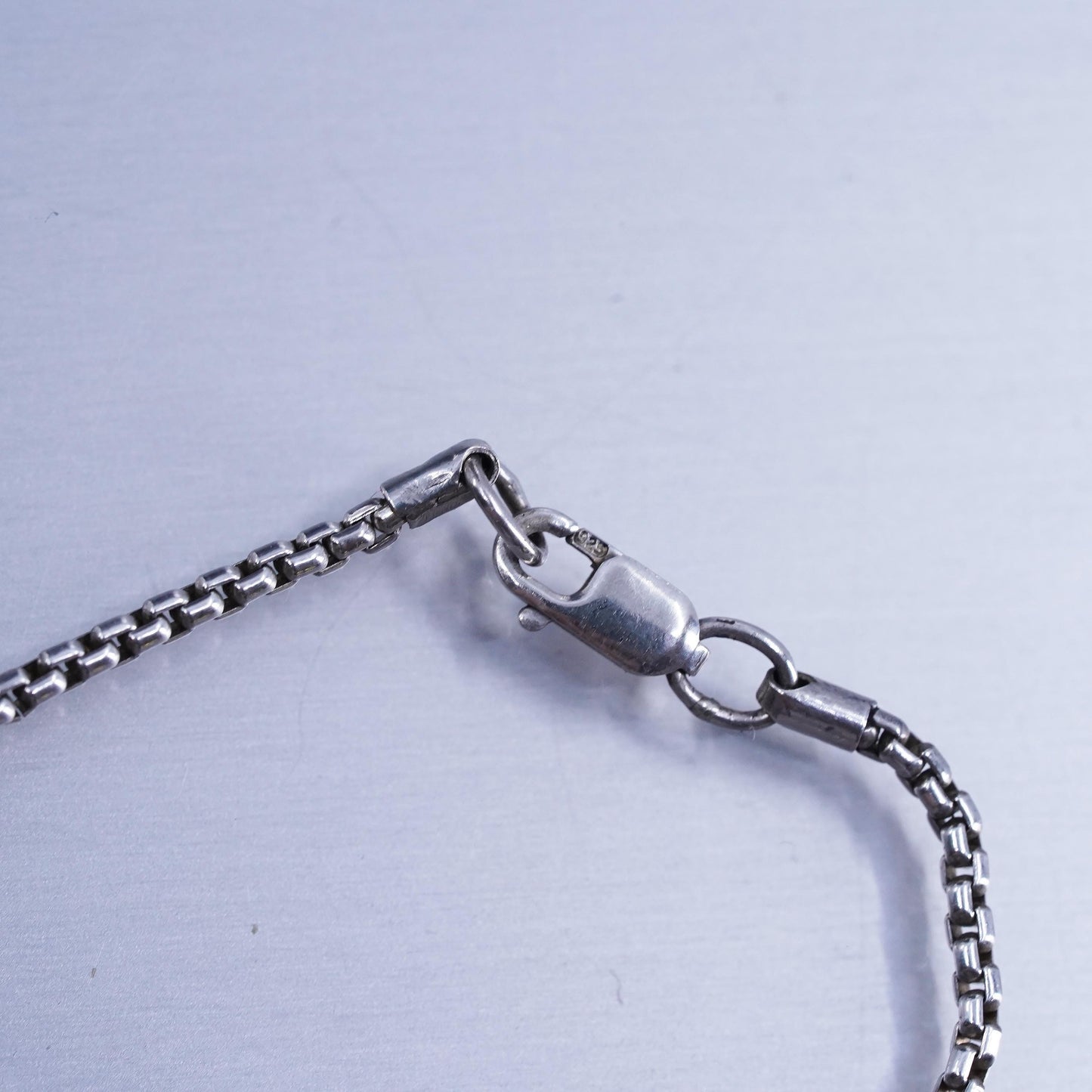 18” 1.6mm, vintage Italy 925 silver box chain necklace