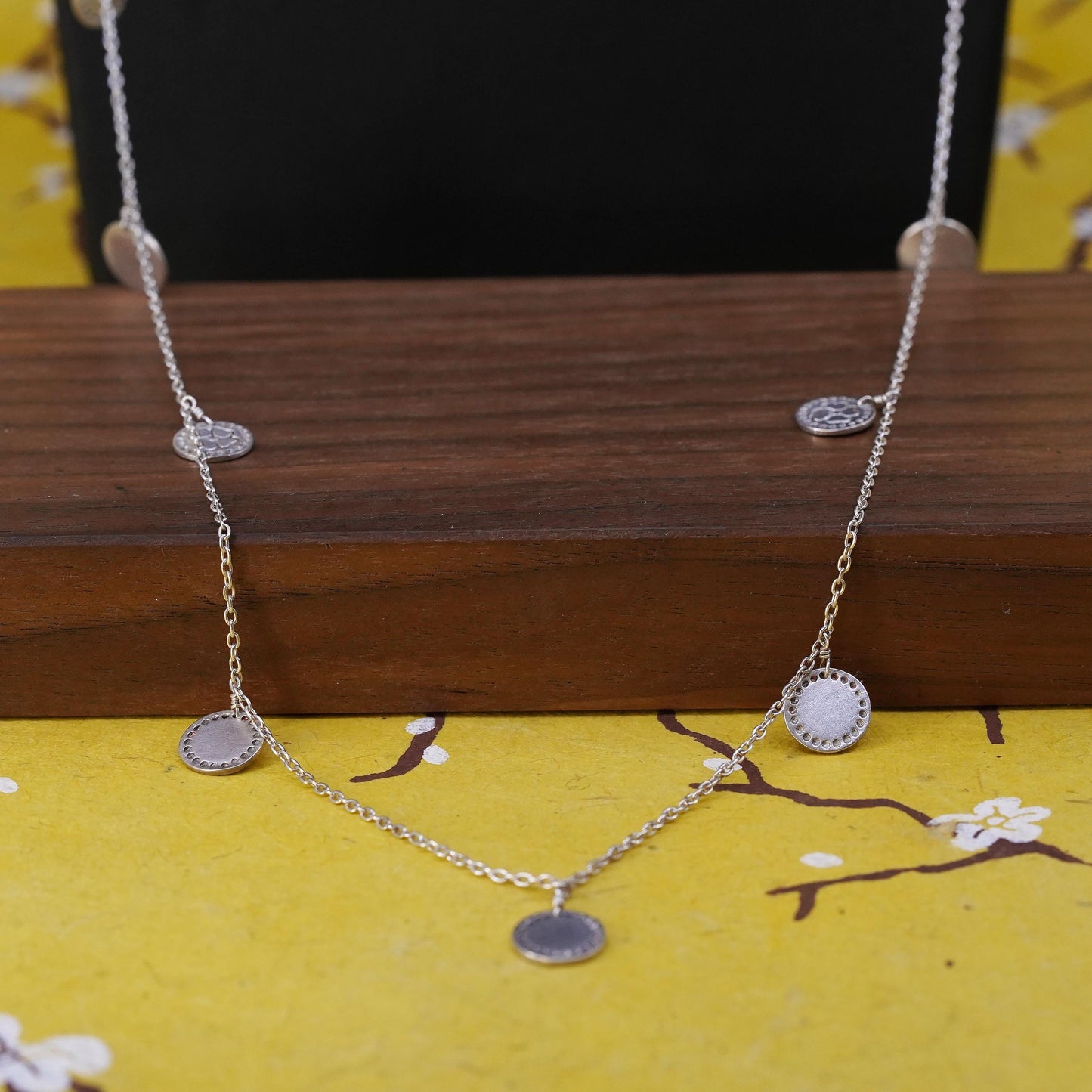 36”, vintage Sterling silver extra long necklace, 925 circle chain with tags