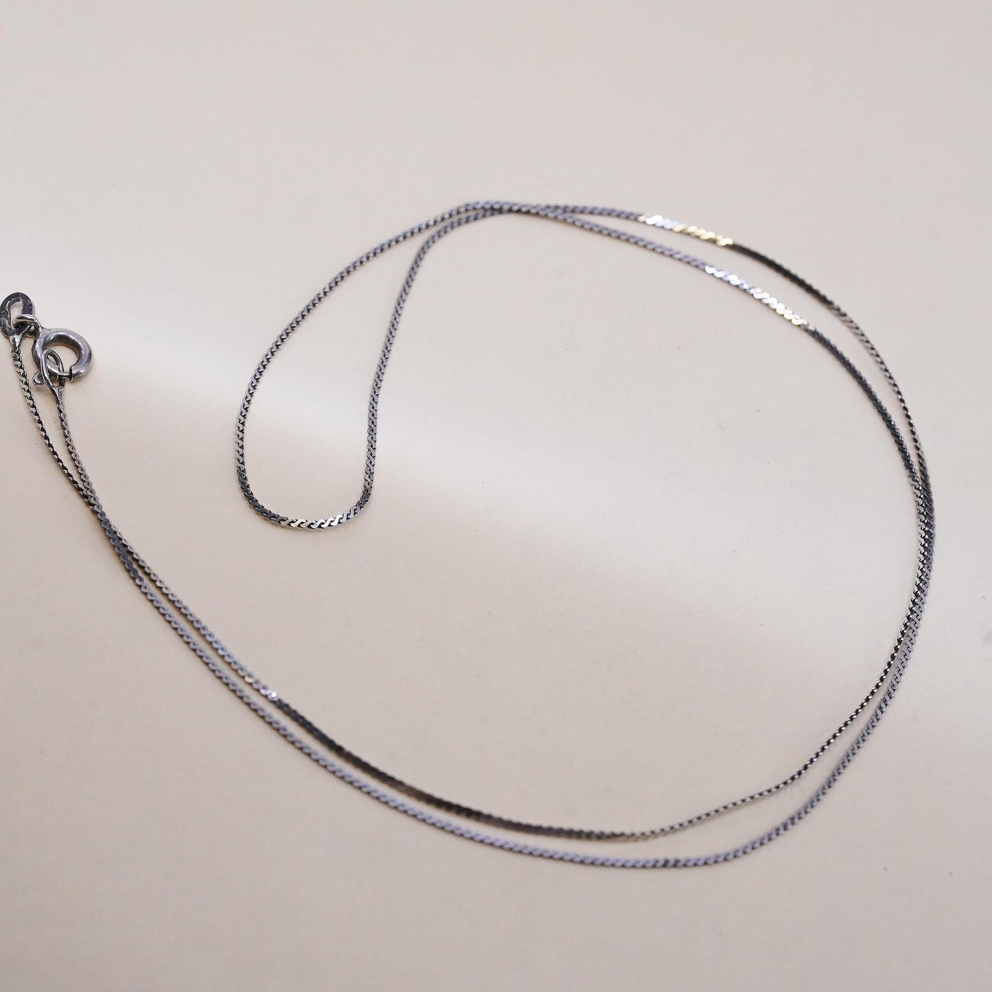20", Vintage Italian sterling silver 925 s link chain, sterling silver necklace