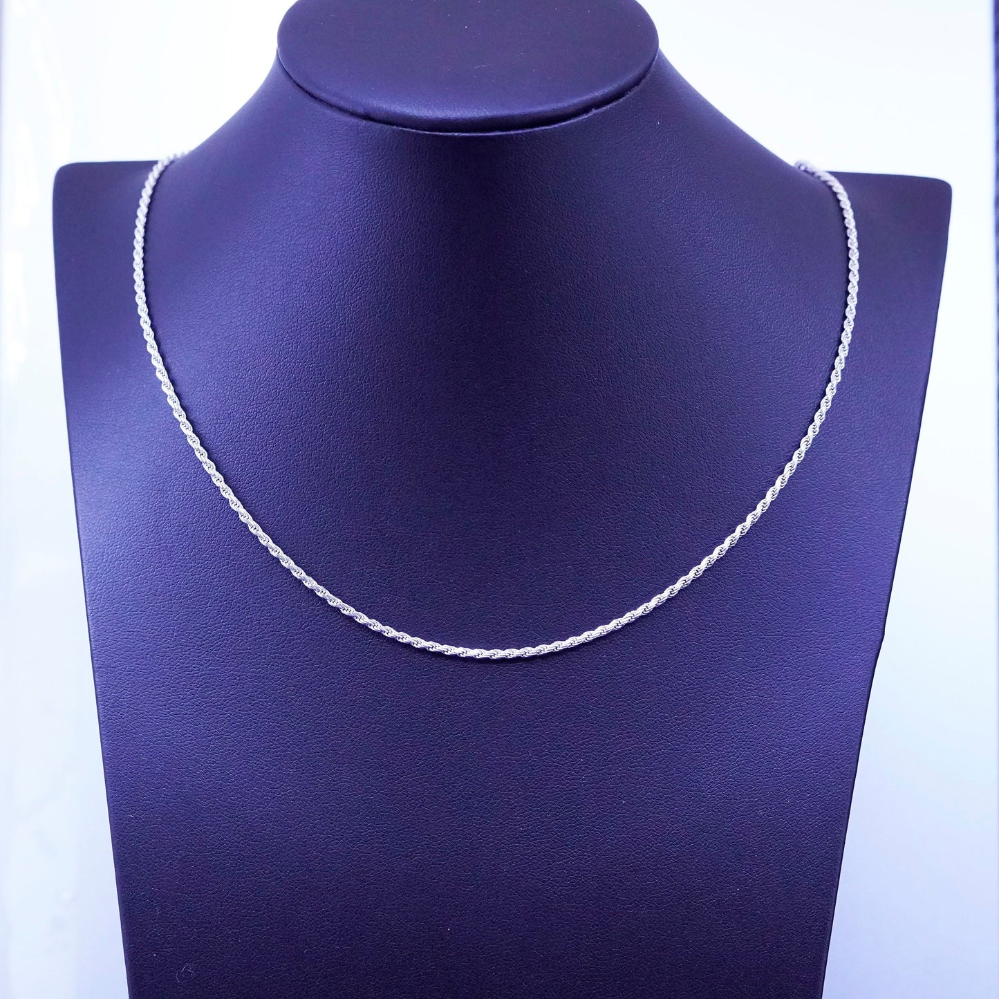 24”, 2mm, vintage Sterling silver handmade necklace, 925 French rope chain