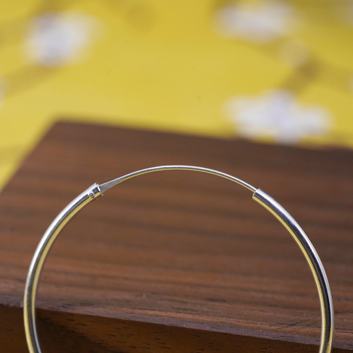 1.75", vintage Sterling silver handmade earrings, 925 silver hoops