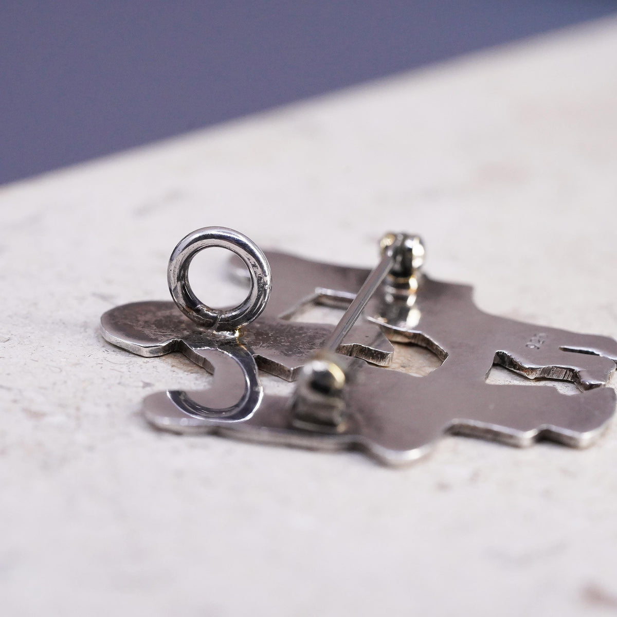 Sterling Silver 925 Children Holding Hands Circle Brooch Pin, Family Jewelry