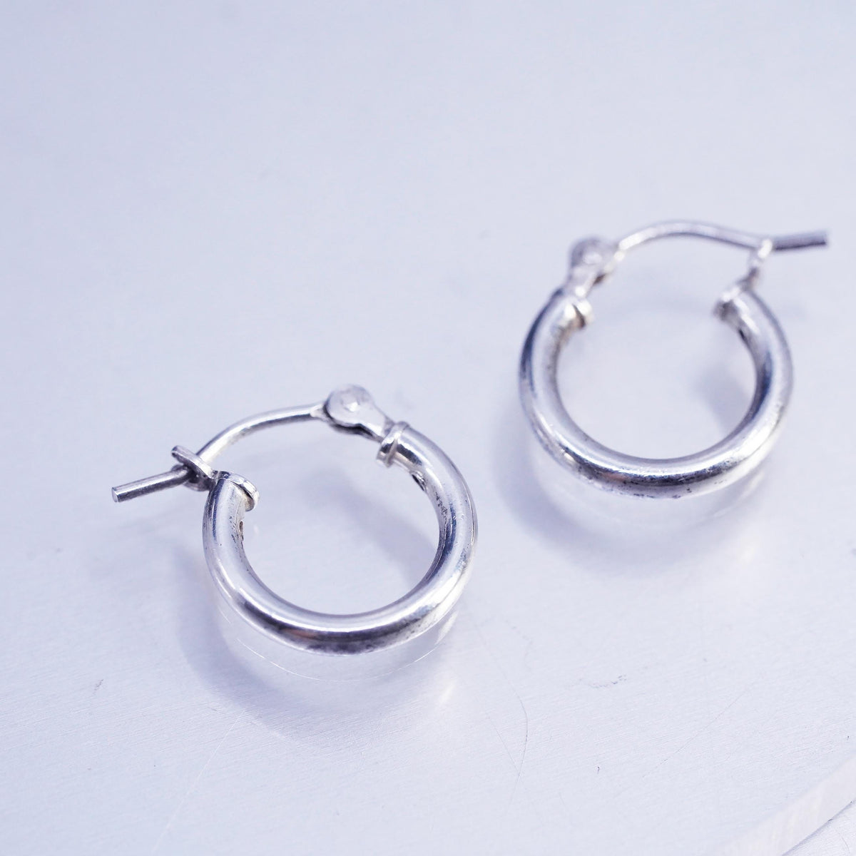 0.5", vintage Sterling silver handmade earrings, 925 hoops