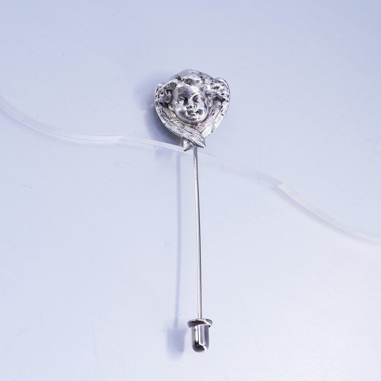 Vintage 1985 Gorham Herald handmade Sterling 925 silver angel pin