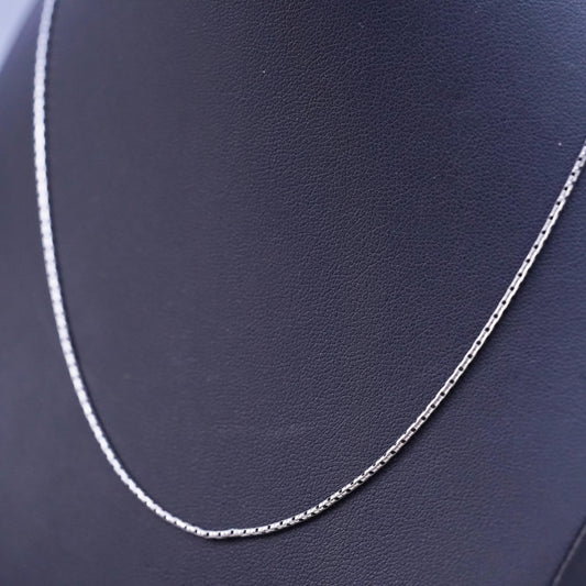 16" 1mm, vintage Sterling silver handmade necklace, 925 snake chain