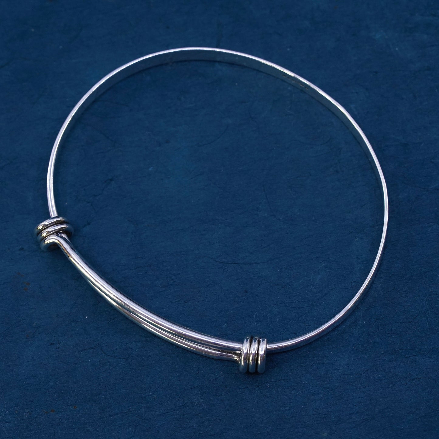 7.5", vintage Ed Levin Sterling silver handmade bracelet, 925 hinged bangle