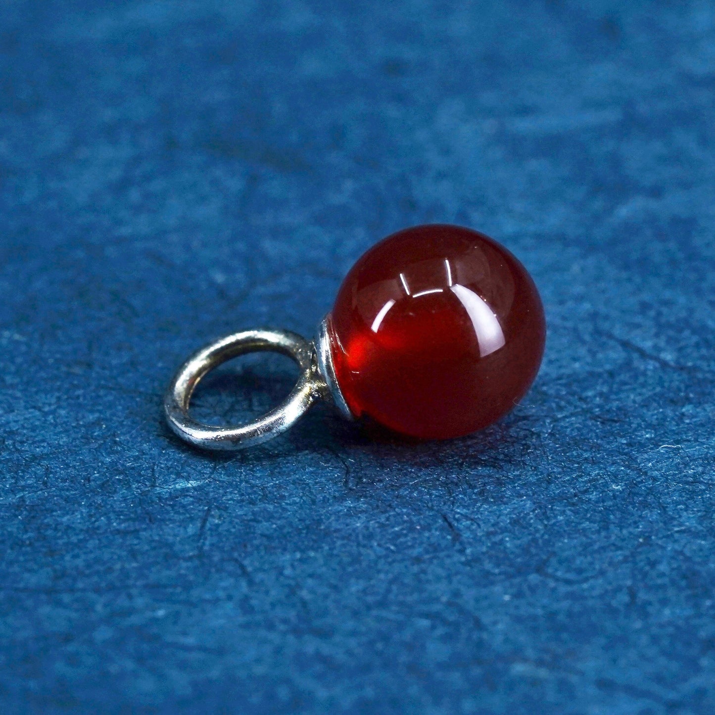 Vintage sterling silver handmade pendant with carnelian