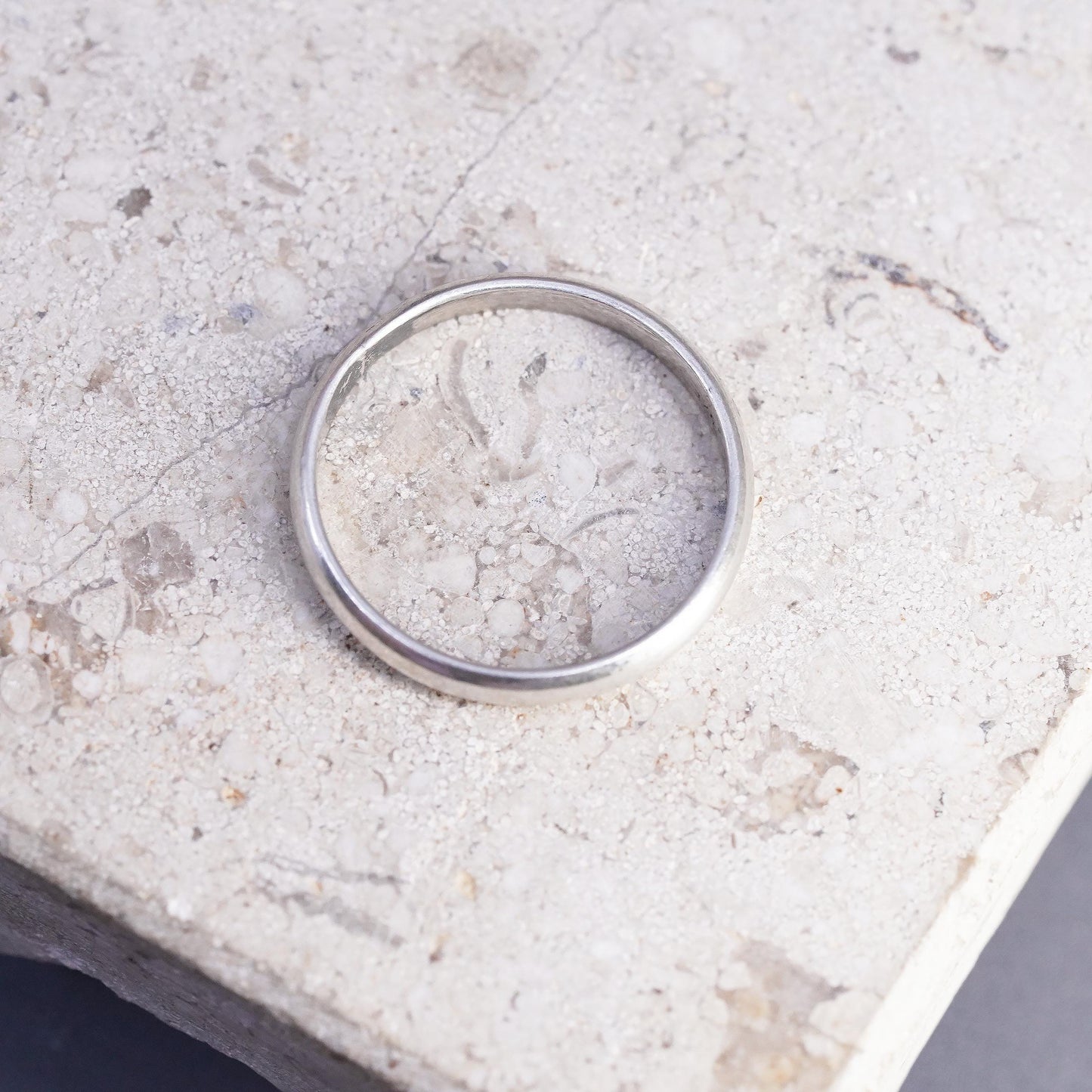 Size 6, vintage Sterling silver handmade ring, 925 wedding band