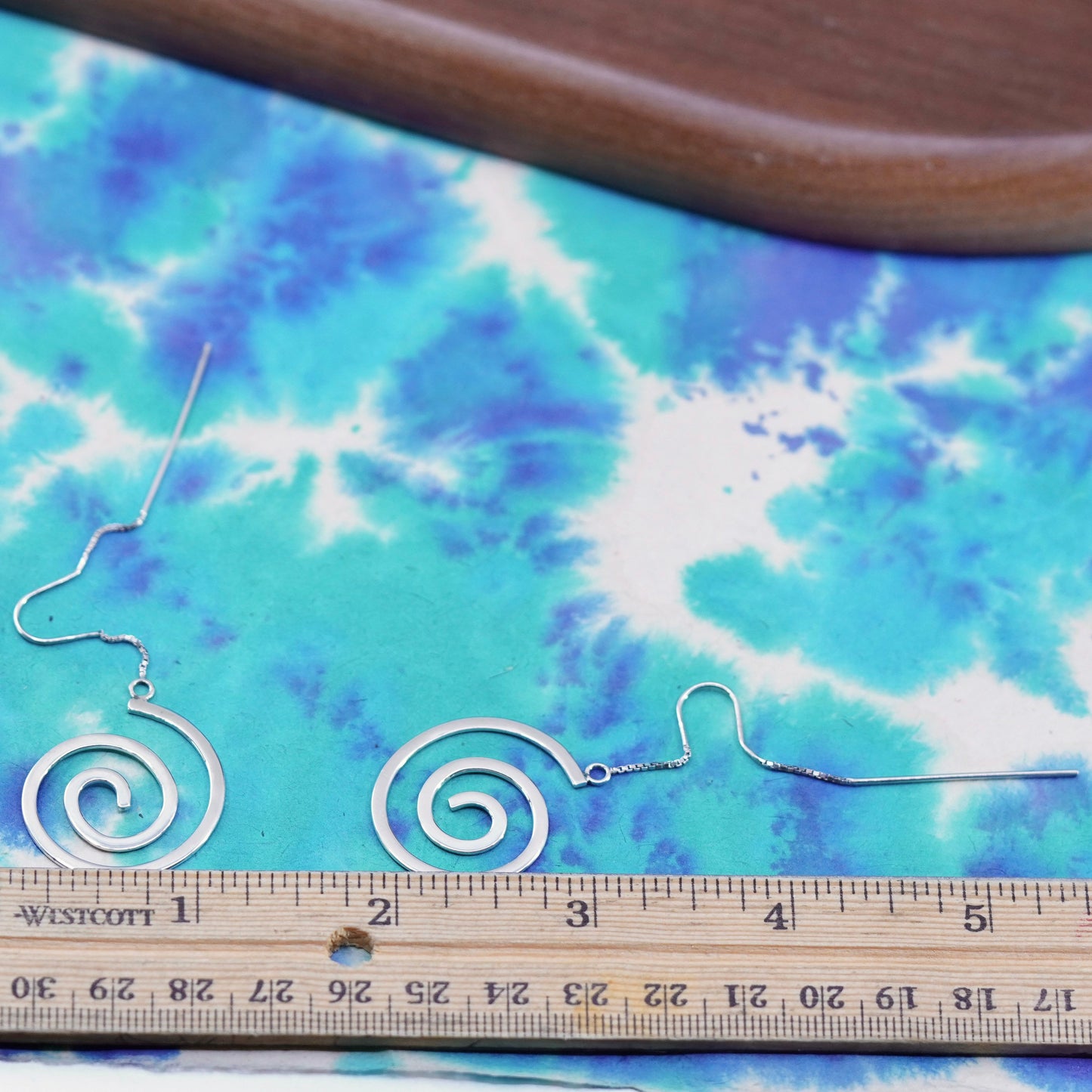 Vintage Sterling 925 silver handmade swirly spiral earrings