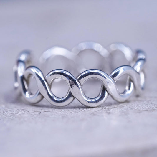Size 3.5, vintage Sterling silver handmade ring, 925 open band