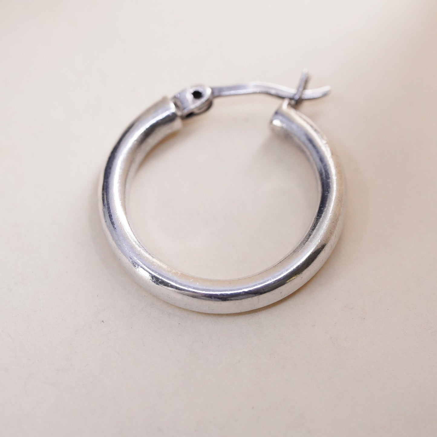 1", Vintage sterling silver single earring, fashion minimalist primitive hoop