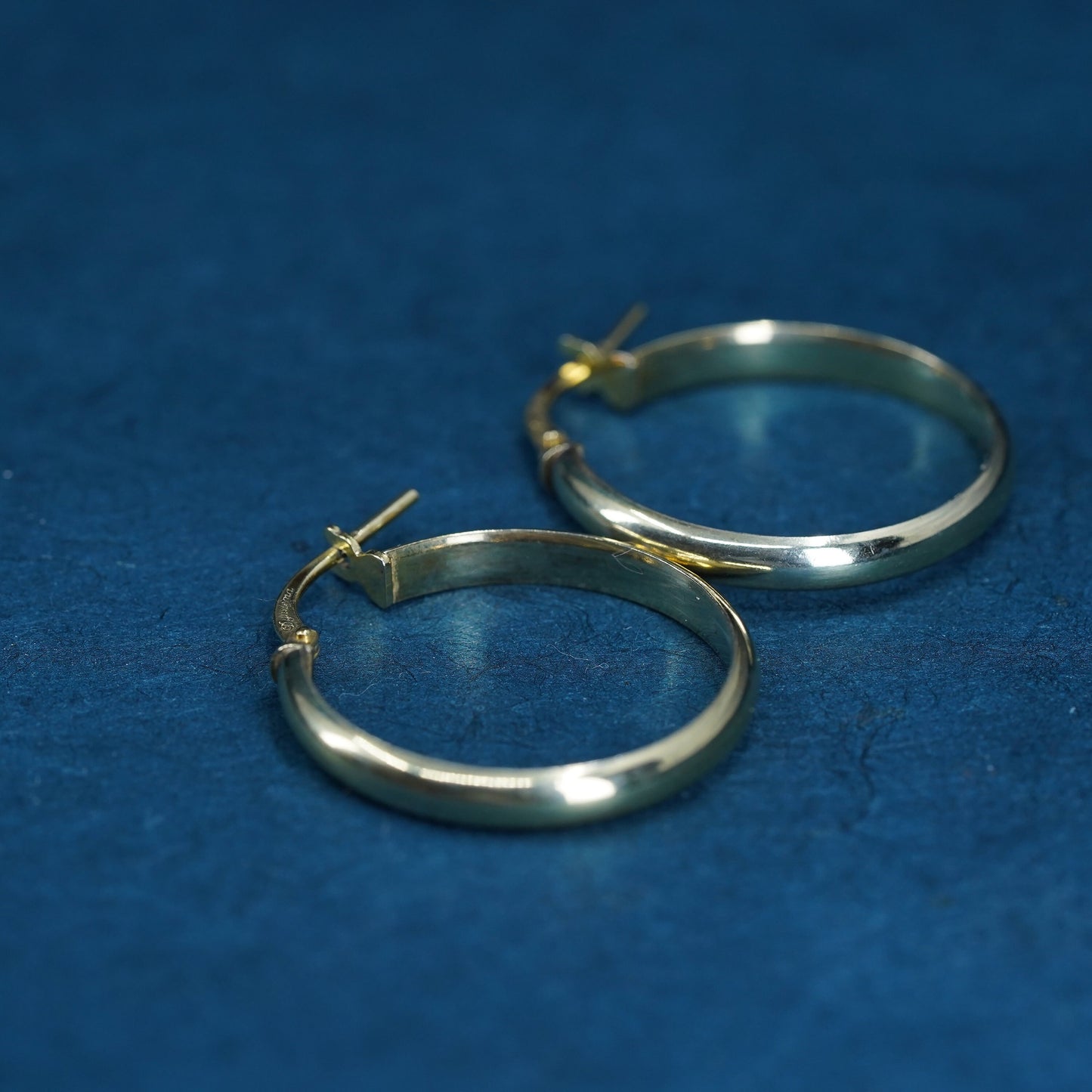 1” Vintage vermeil gold over Sterling silver hoop earrings, 925 huggie