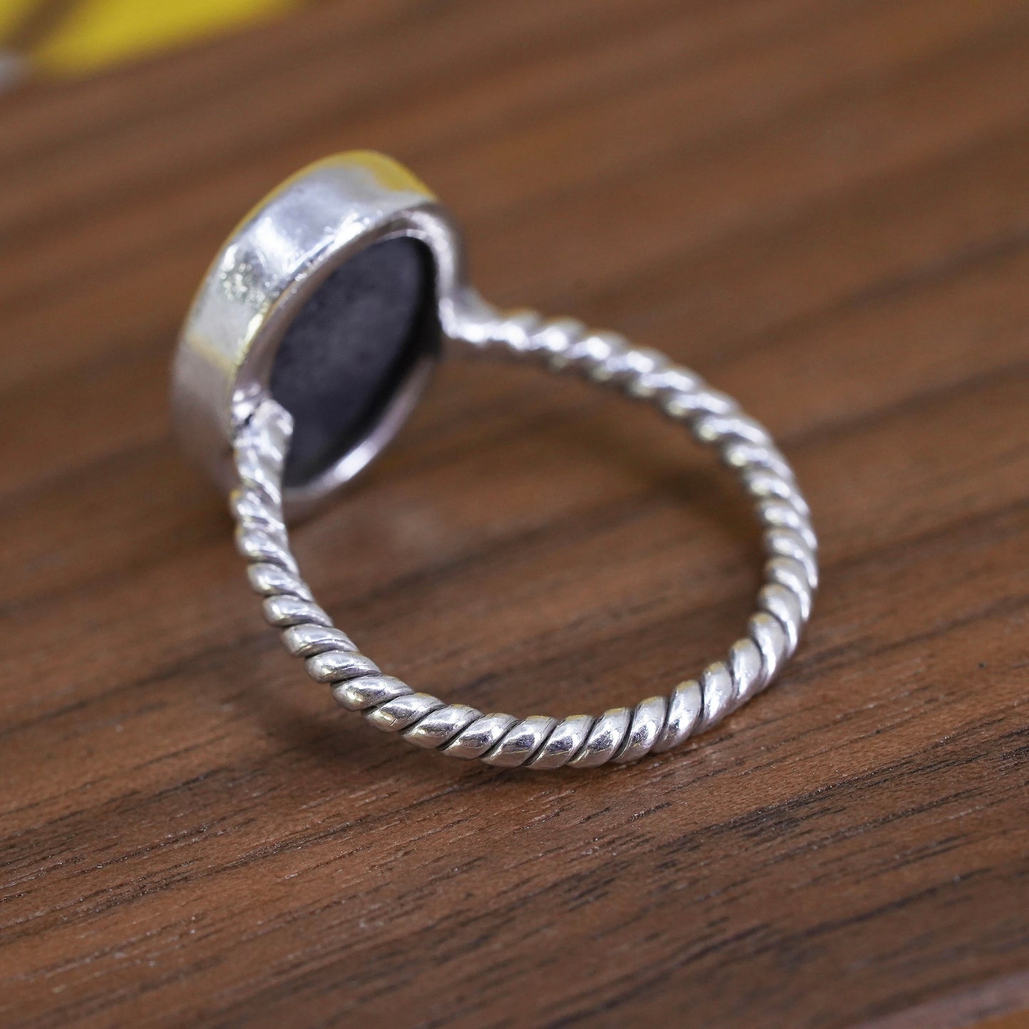 Size 7, Native American sterling silver handmade ring, 925 band with abalone