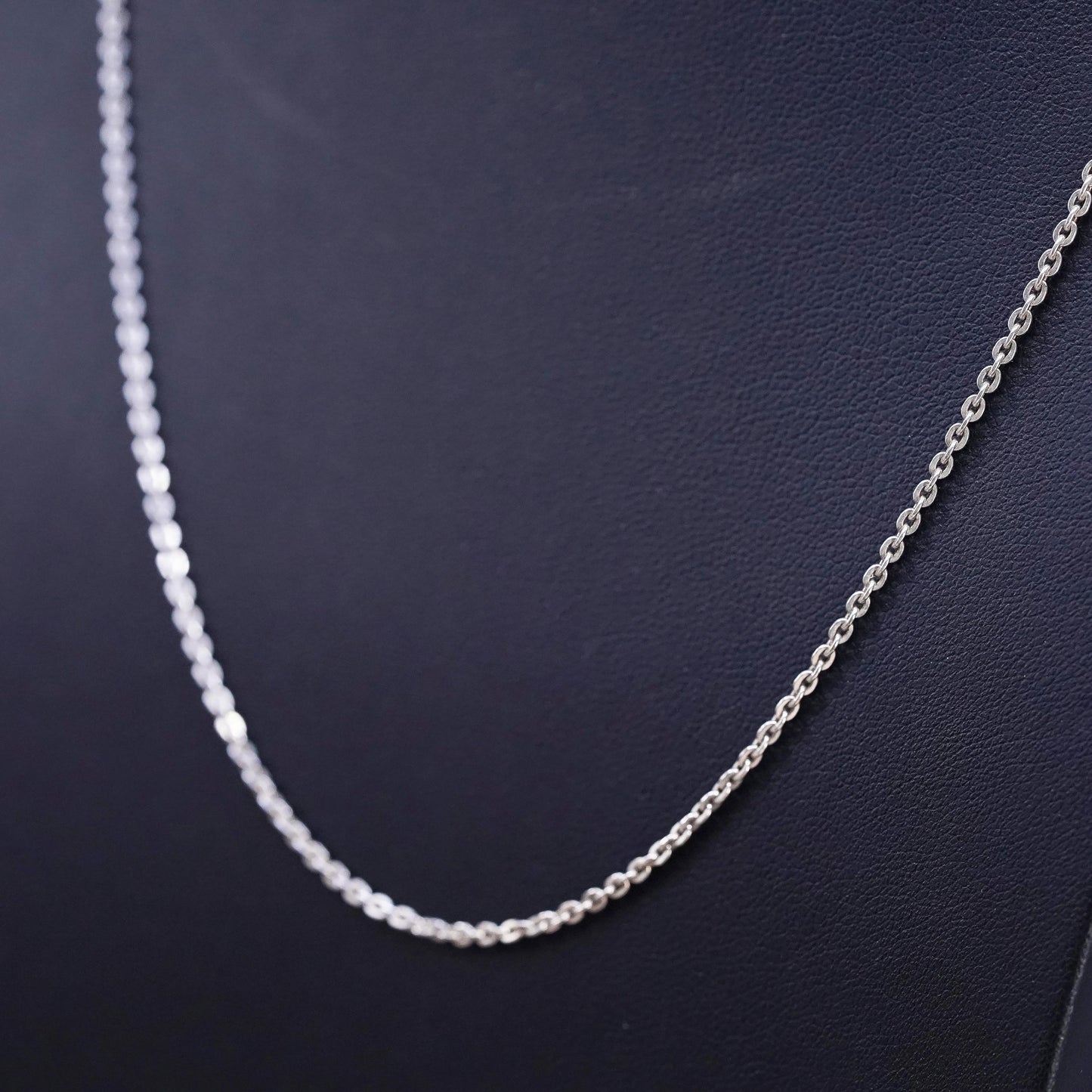 18" 2mm, vintage Prochain Sterling silver necklace, 925 flatten circle chain