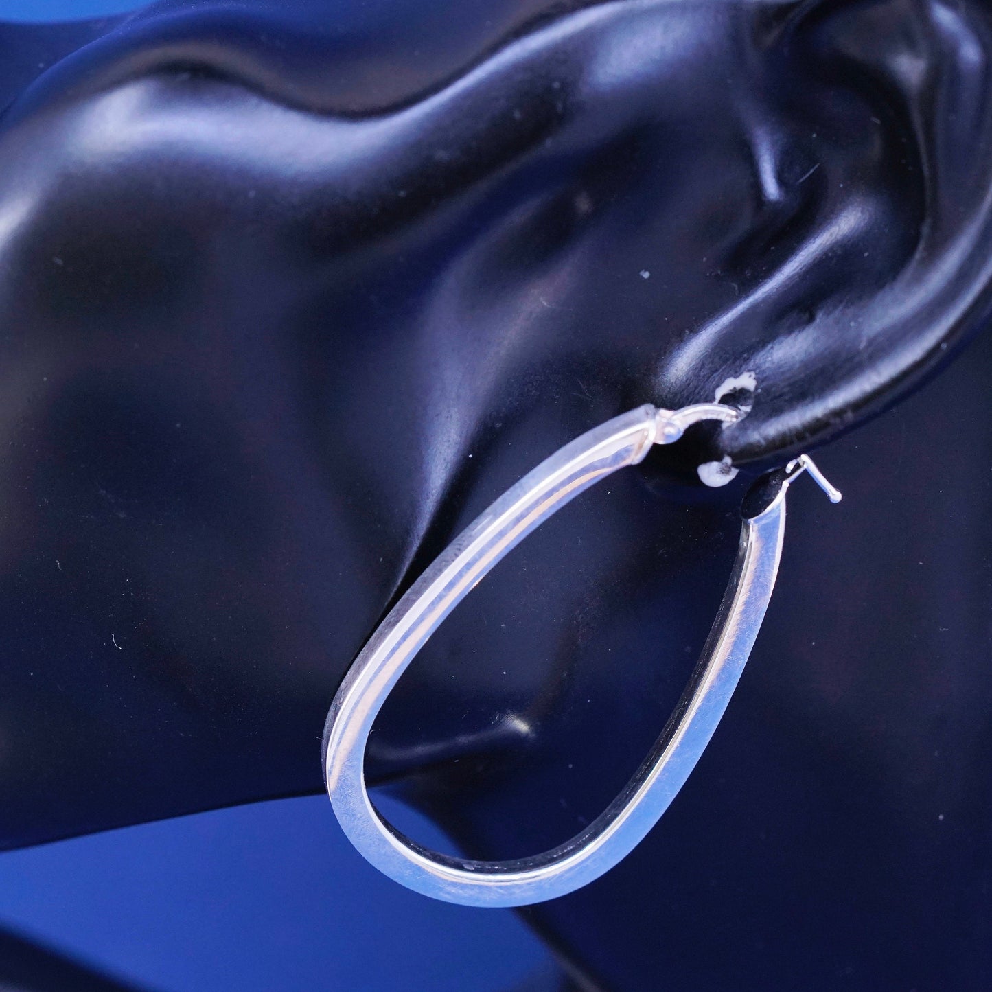 1.5”, vtg dyadema Sterling silver handmade earrings, italy 925 hoops, huggie