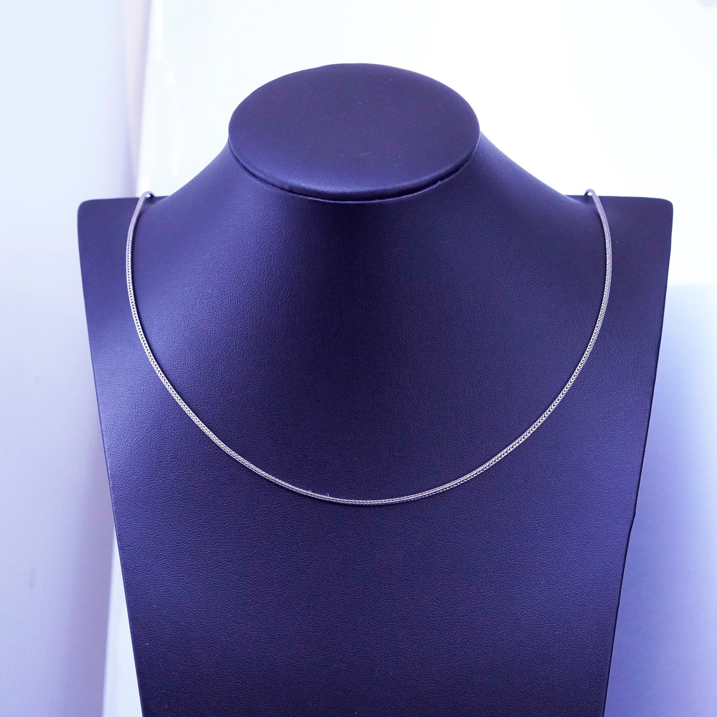 32”, 2mm, vintage Sterling silver handmade necklace, 925 wheat chain