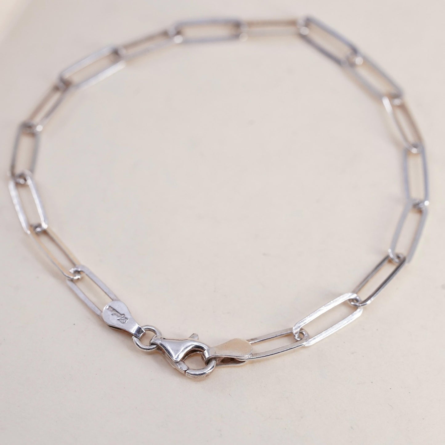6.75”, vintage Dyadema Italian sterling silver bracelet, 925 elongated chains
