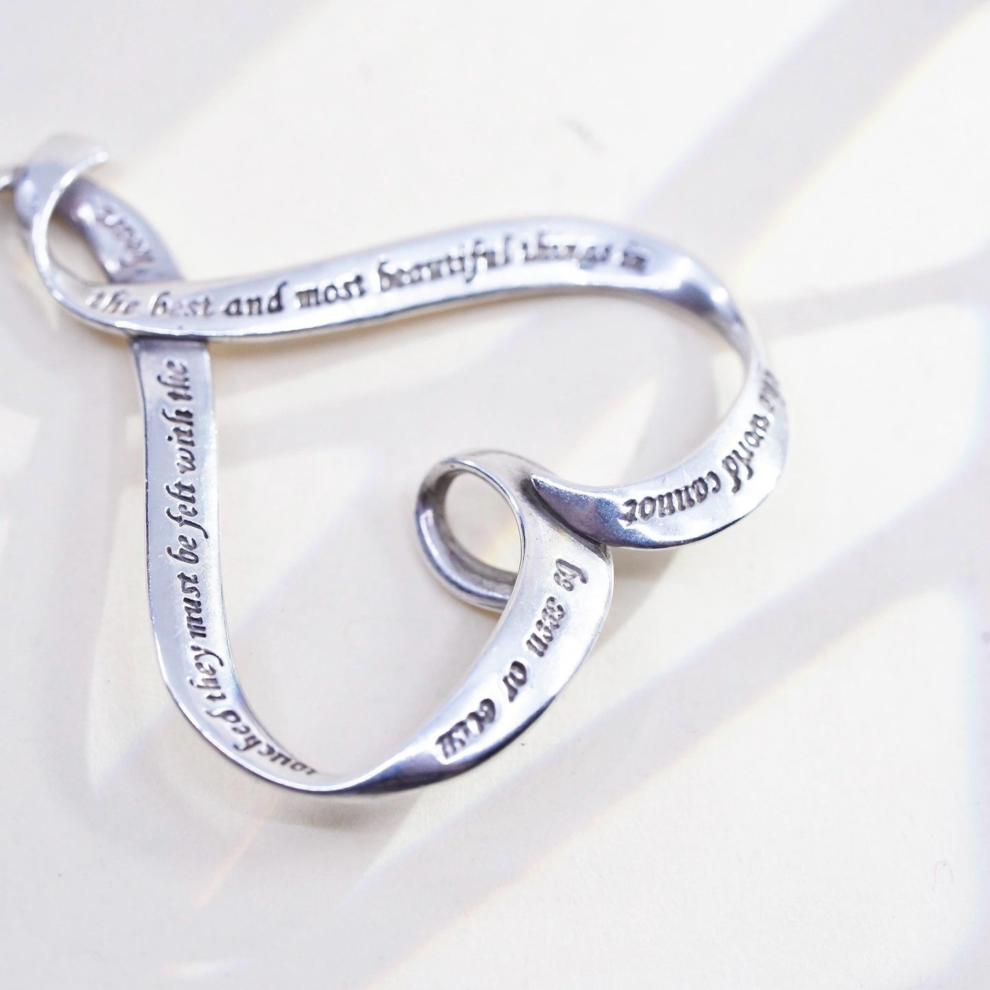 Vintage Laurel Elliot DVB sterling silver heart, 925 inscription charm