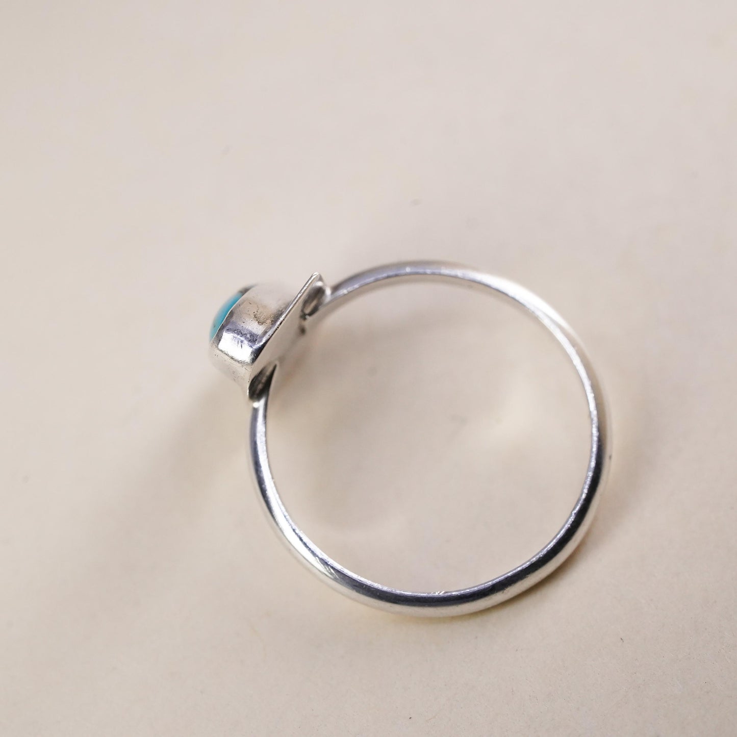 Size 5, Native American sterling silver ring, 925 silver ring oval turquoise