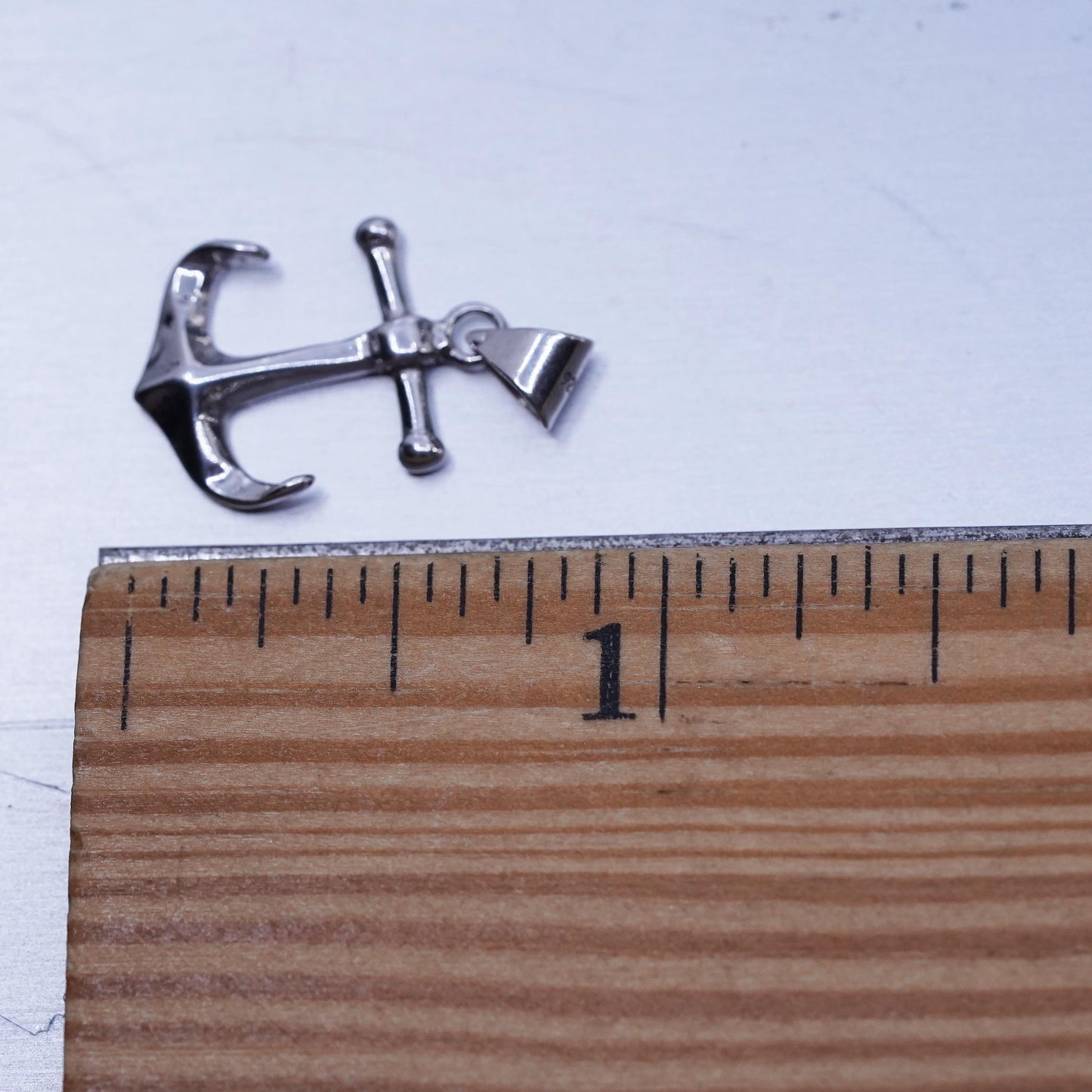Vintage Italian Sterling 925 silver anchor pendant, stamped 925