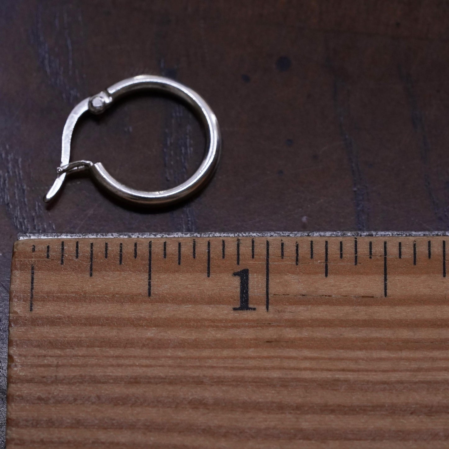 0.5", Vintage sterling silver loop single earring, fashion minimalist primitive hoop