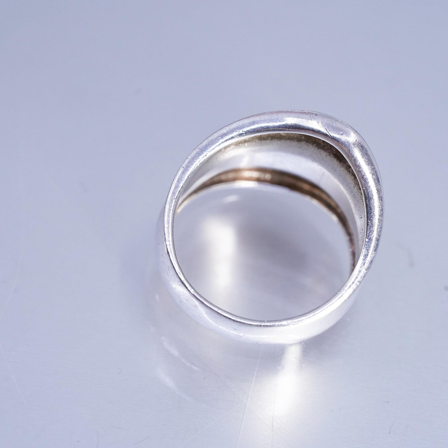 Size 8, vintage modern Sterling 925 silver handmade ring, wavy band