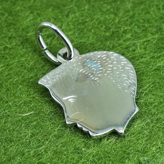 Vintage sterling silver handmade pendant, 925 portrait figure charm