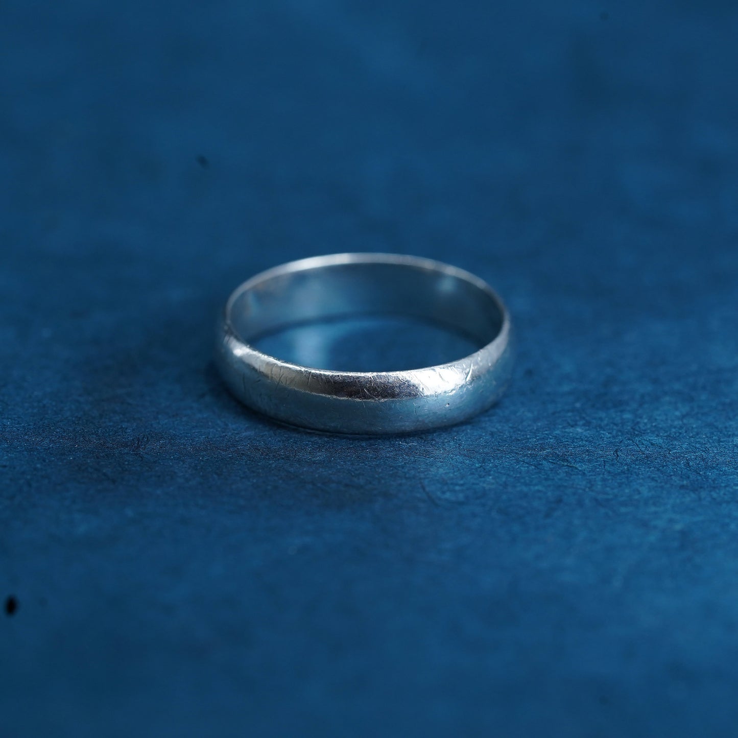 Size 7, vintage Sterling silver handmade ring, 925 wedding band