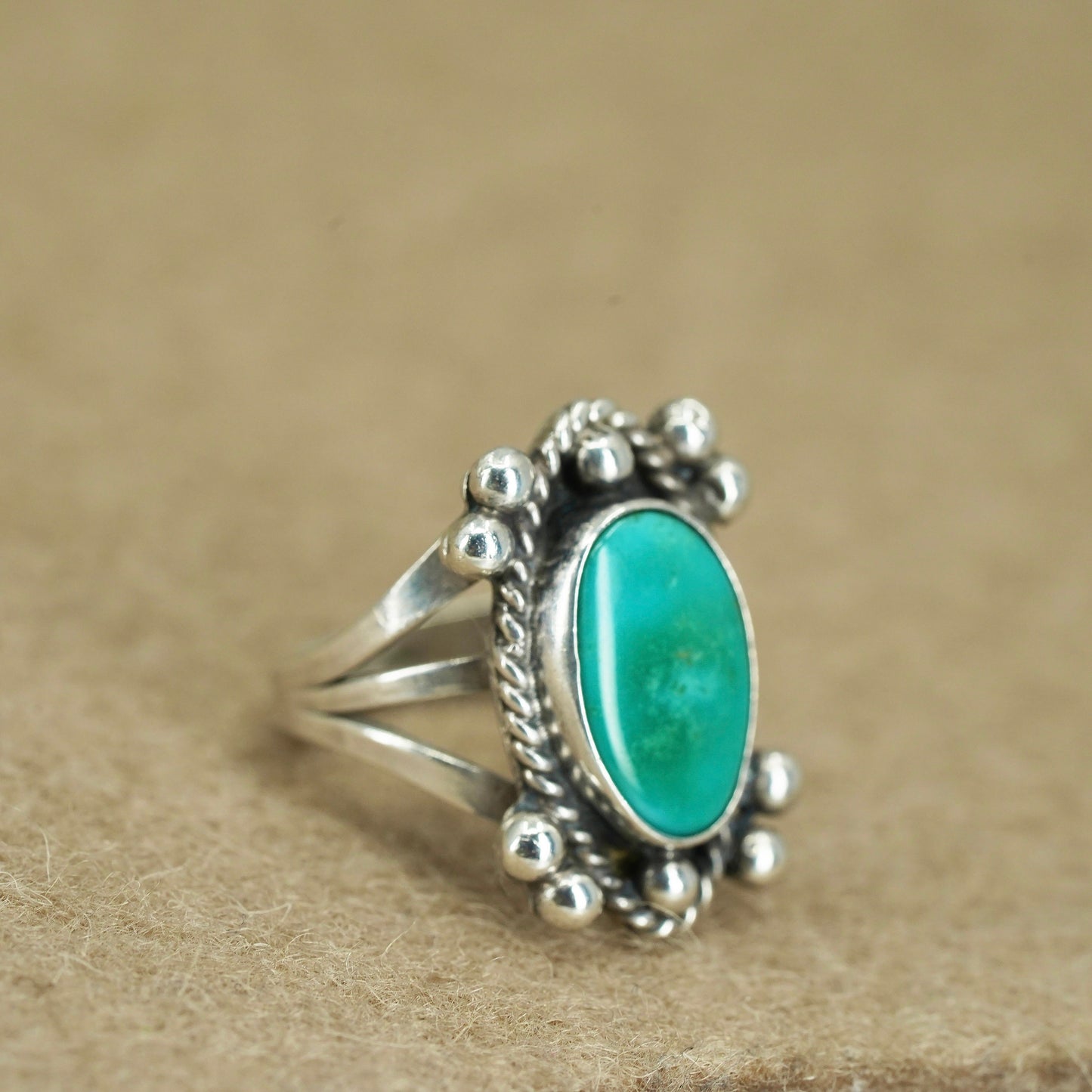 Size 3.5, Native American navajo Sterling 925 silver handmade ring turquoise