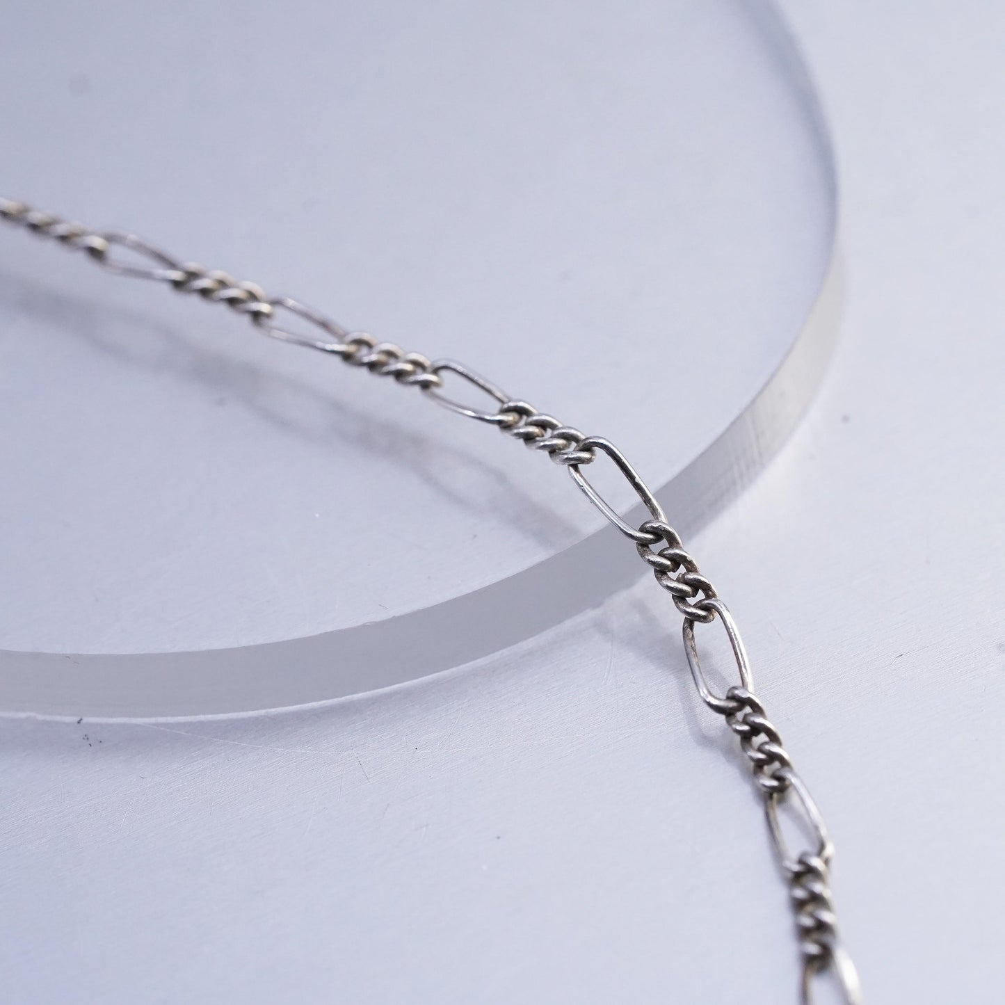 16" 3mm, vintage Sterling 925 silver figaro chain necklace