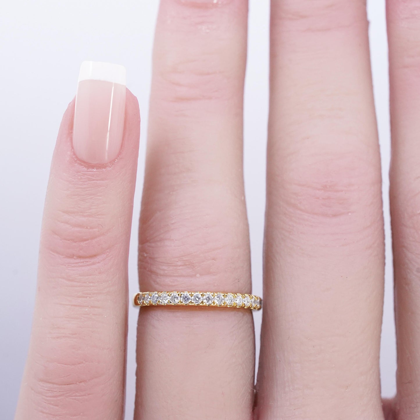 Size 5, vintage gold plated Sterling 925 silver hammered ring, cluster Cz band