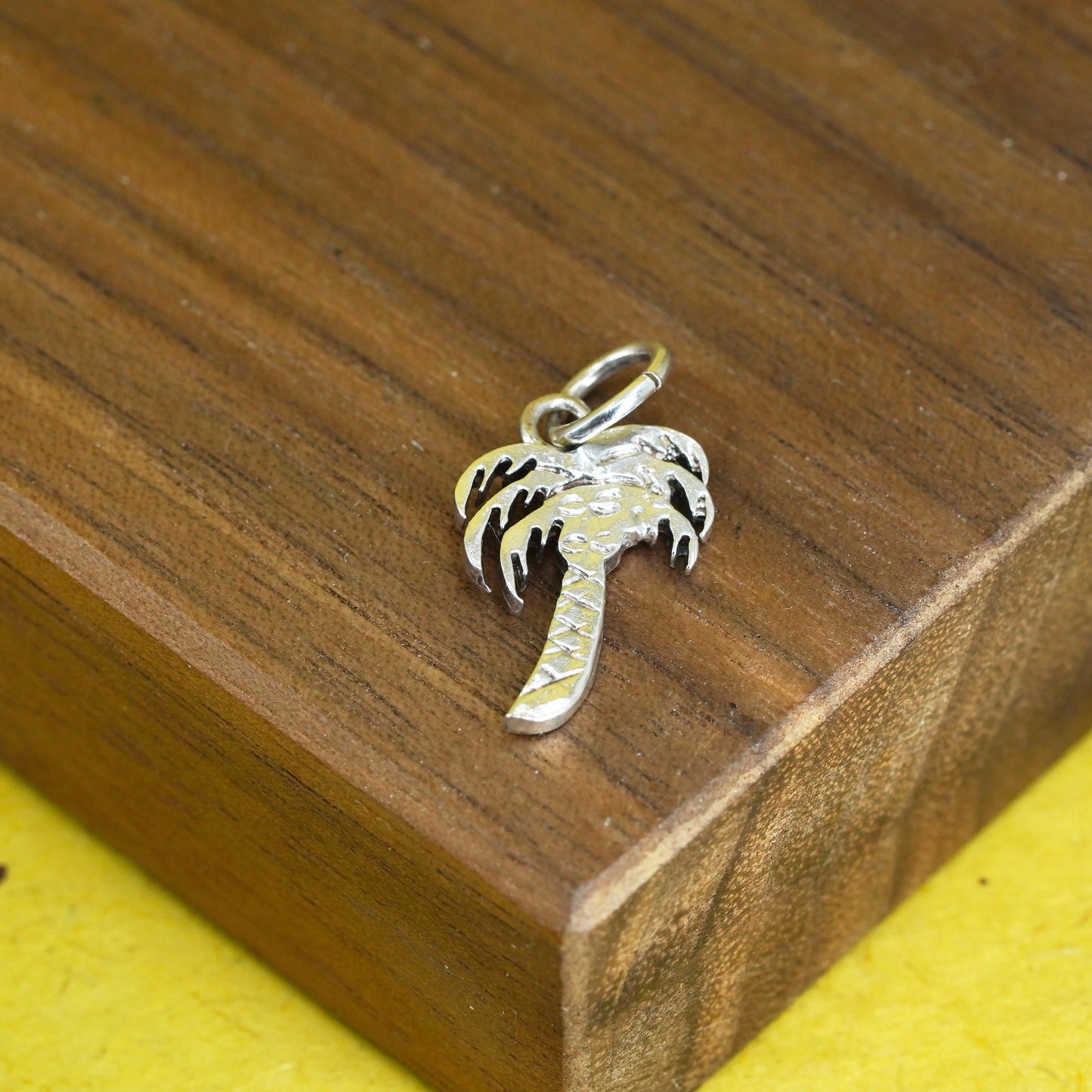 Vintage Sterling silver handmade pendant, 925 palm tree charm