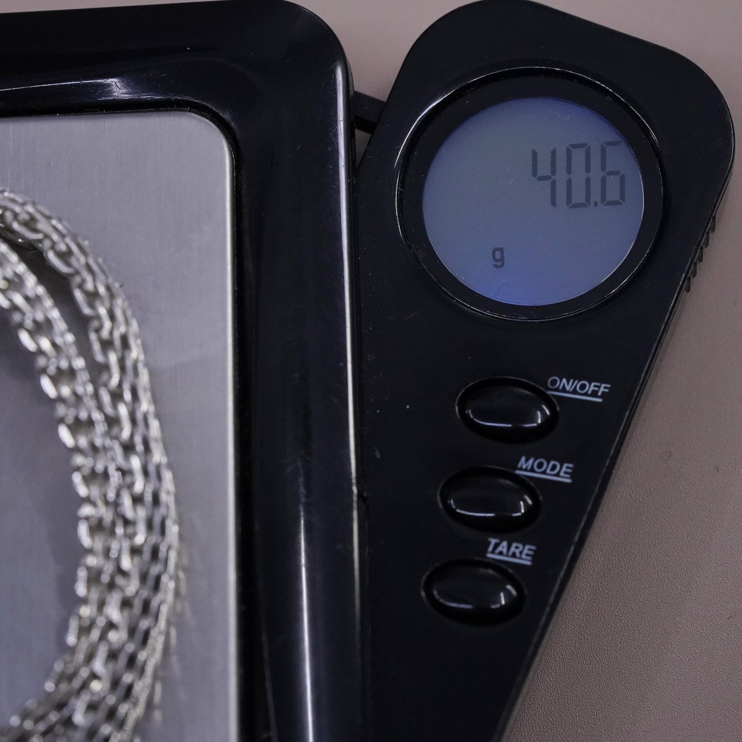 16+2", VTG Italian GC Sterling silver handmade necklace, bold 925 mesh chain